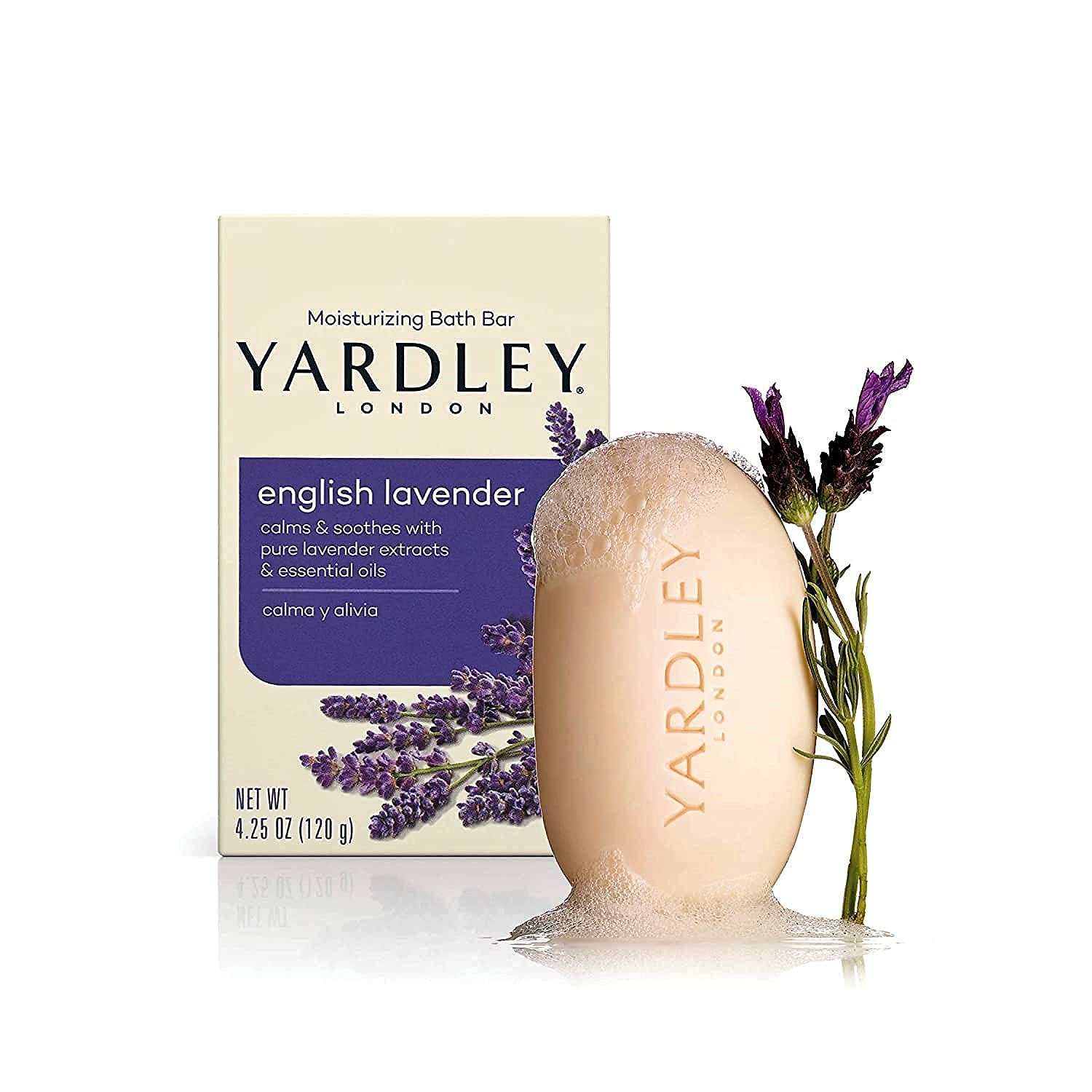 Yardley London Naturally Moisturizing Bath Bar English Lavender 4.25 OZ - Buy Packs and SAVE (Pack of 2)