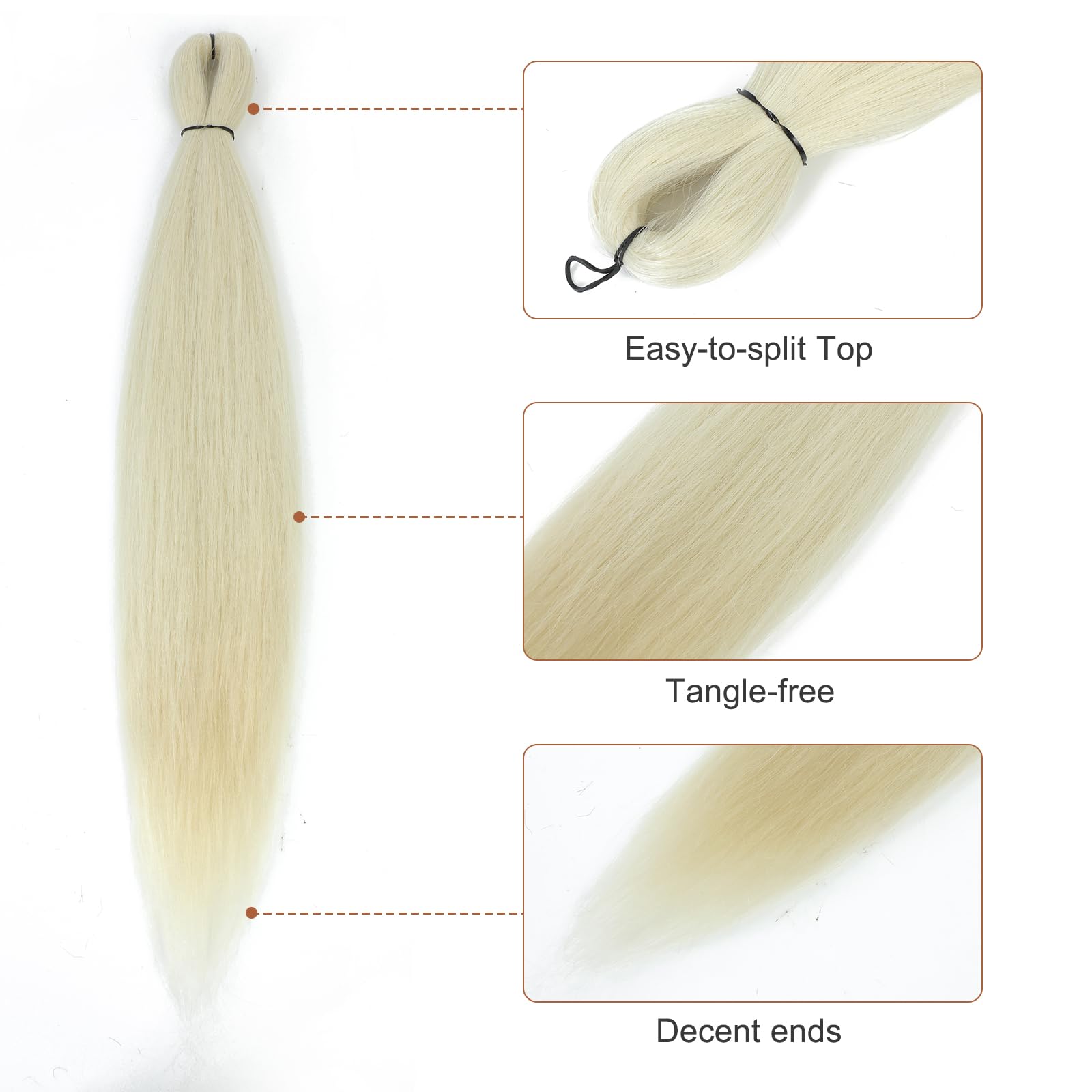 Difunee Pre-Stretched Braiding Hair - 20 Inch 8 Packs Off-White Mid-Length Braiding Hair For Twist Or Box Braids, Yaki Texture H