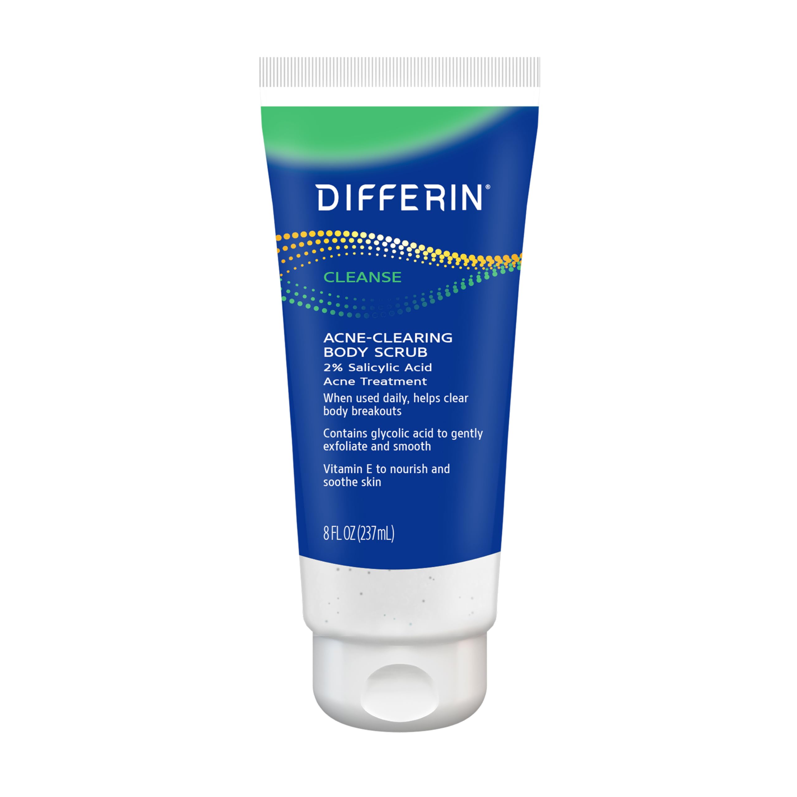 Differin Body Scrub with Salicylic Acid Acne Clearing Improves Tone and Texture Prone Skin on Back Shoulders and Chest, 8 Oz (Pa