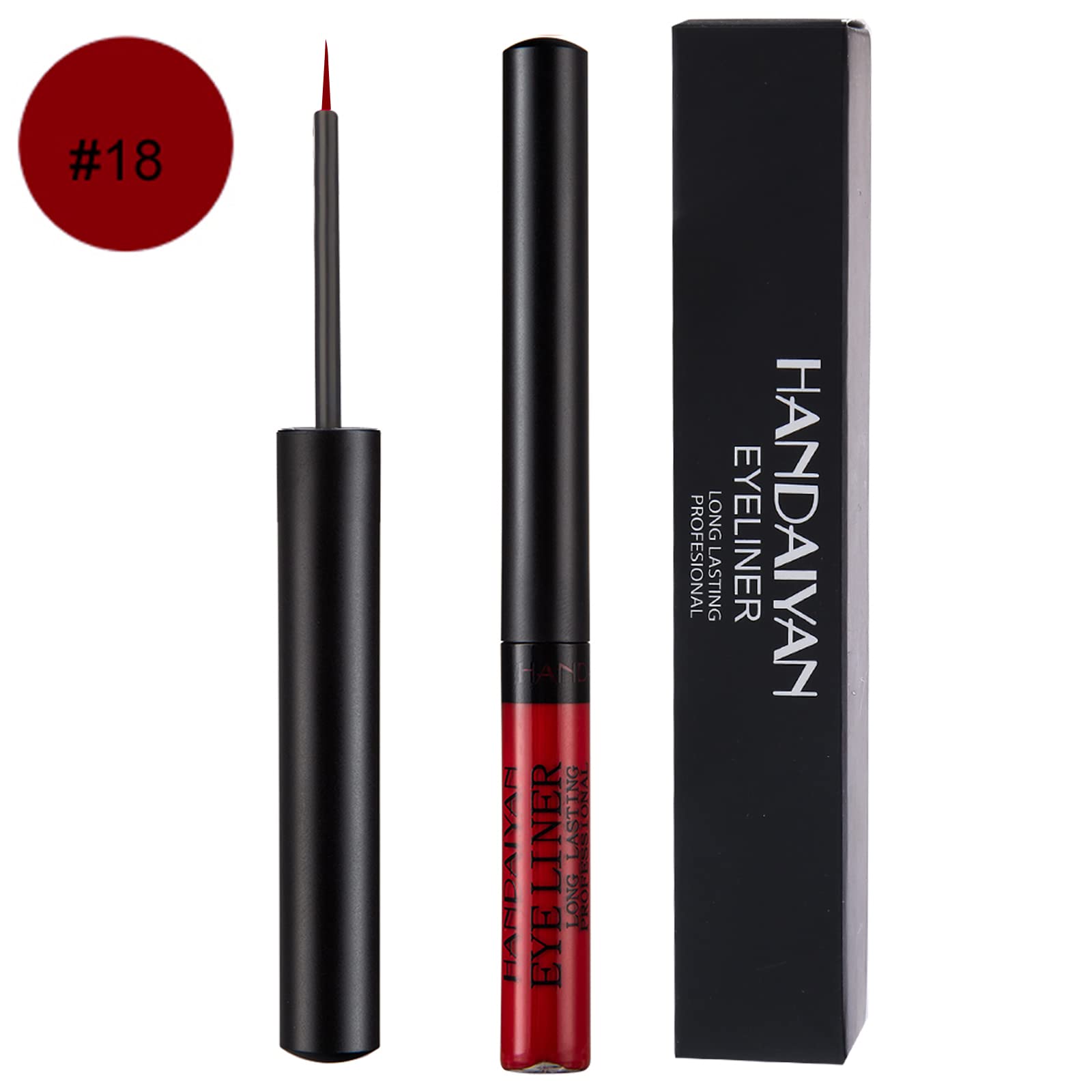 Liquid Eyeliner, Matte Colored Eyeliners, Dark-Red Eyeliner, White Black Red Brown Green Purple Waterproof High-Pigmented Colorf