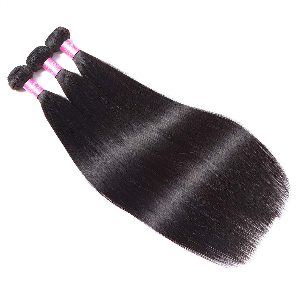 Fq Straight Hair One Bundle 24 Inch 100% Unprocessed Peruvian Virgin Human Hair Straight Bundles Double Weft Straight Human Hair