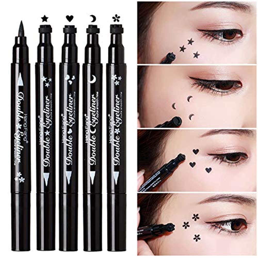 Lgszgdcn Double-Headed Eyeliner Stamp Winged,Waterproof And Smudge Proof 4 Pens Eyeliner Stamp. Perfect Wing Cat Eye Stamp, Long