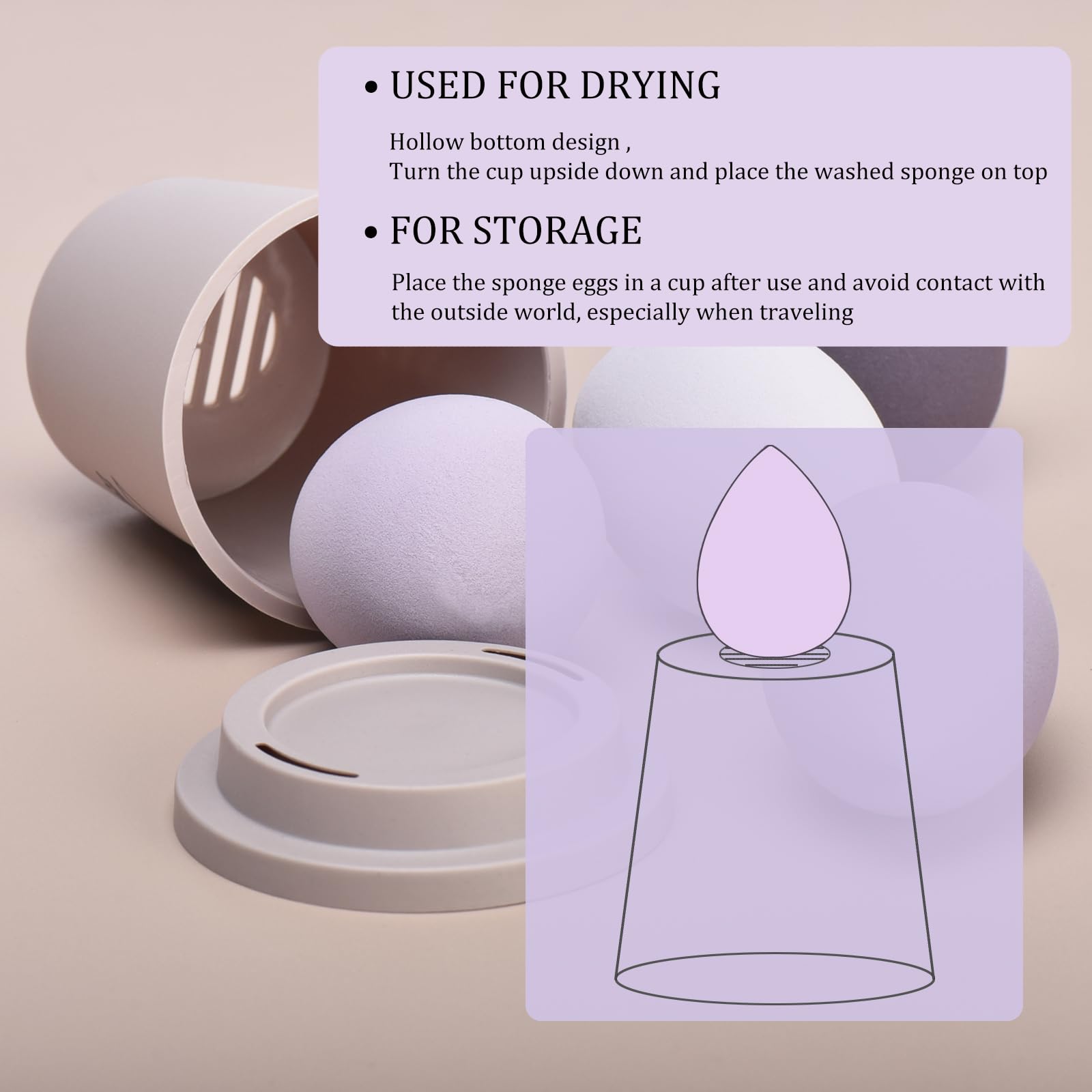 Soft 10Pcs Makeup Brushes And Sponges With Drying/Storage Cases,Make Up Brushes For Girls,Makeup Brush Sets For Women,For Powder