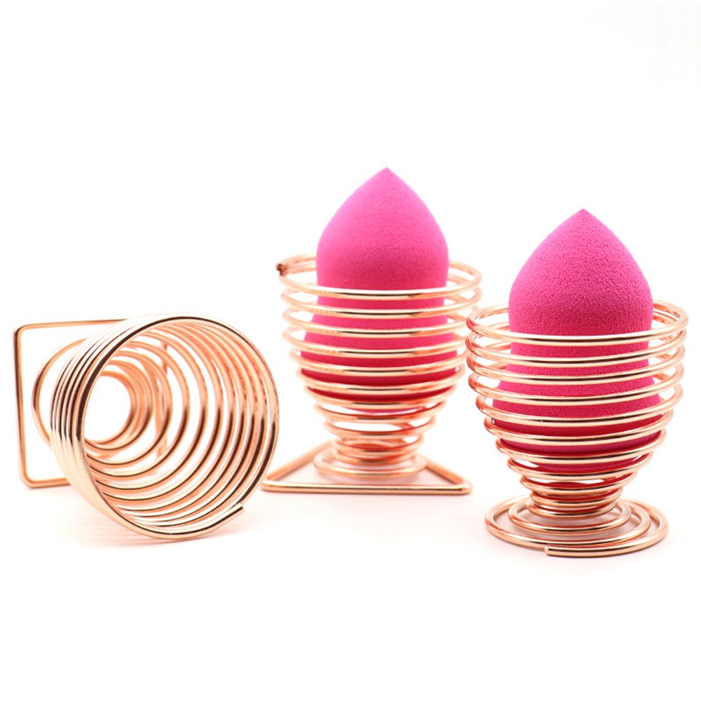 LanMa Beauty Sponge Holder - 2 Pack Silver Makeup Sponge Drying Stand, Plastic Storage for Egg Powder Puff, Model BBSH1420