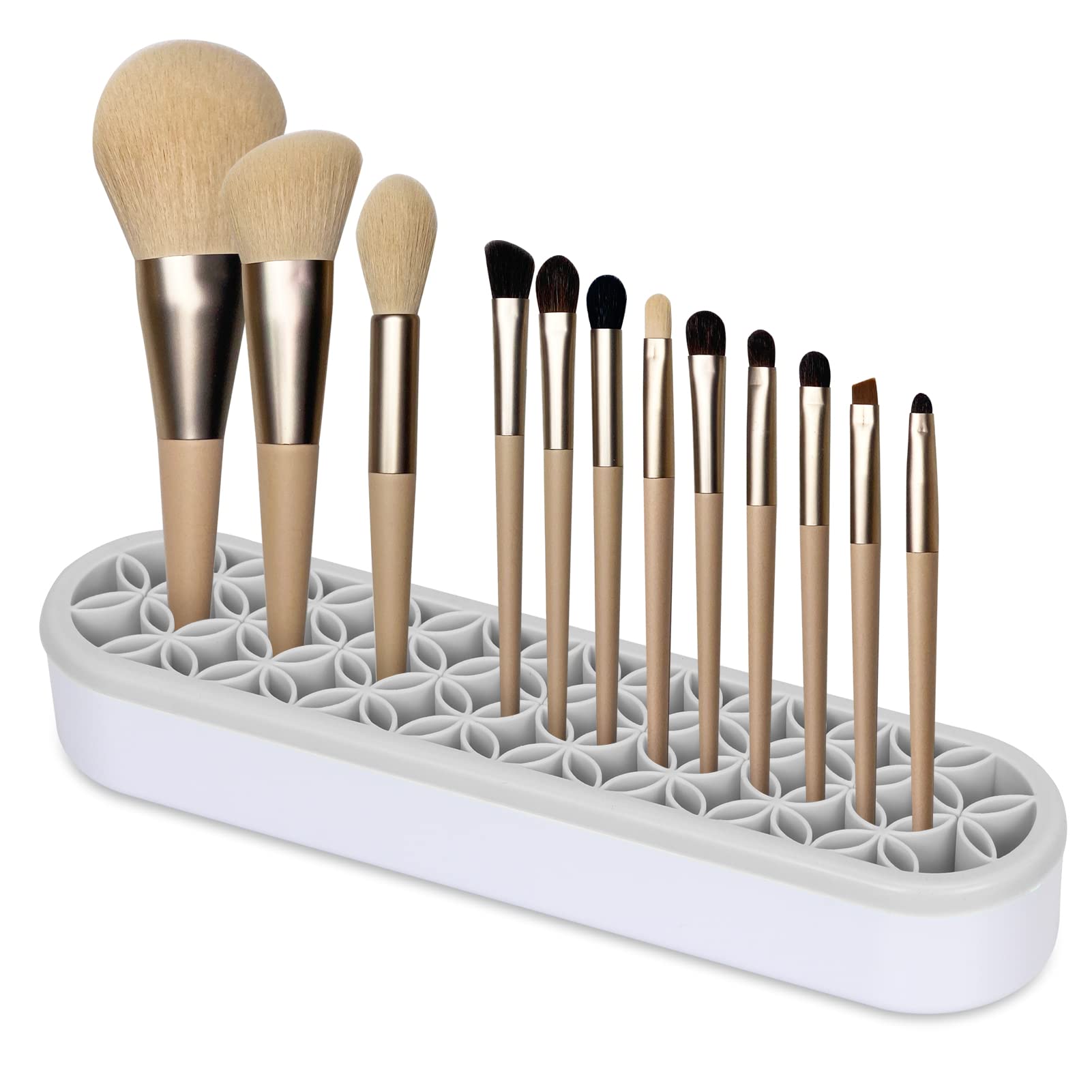 Unaone Silicone Makeup Brush Holder, Multipurpose Beauty Tool Organizer Make up Brush Storage Stand for Painting Pen Brushes Nai