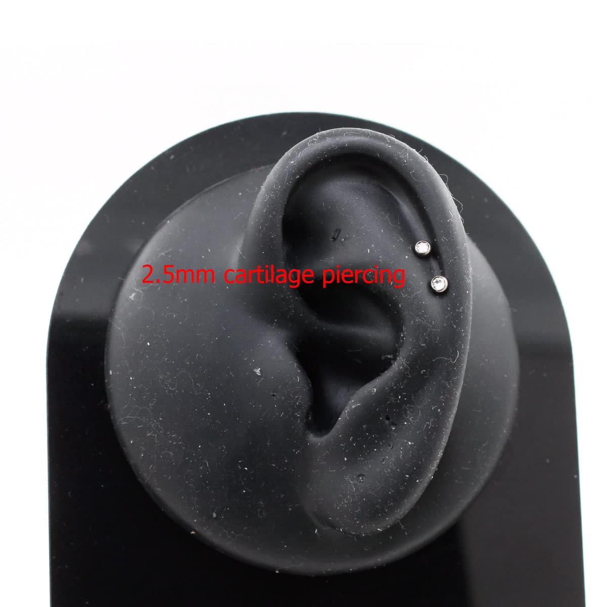 NewkeepsR 2PCS-1.0mm(18g) G23 Titanium Press Fit Threadless Push Pop In 2.5mm Flat Gem Top Flatback Labret Lip Monroe Stud Tragu