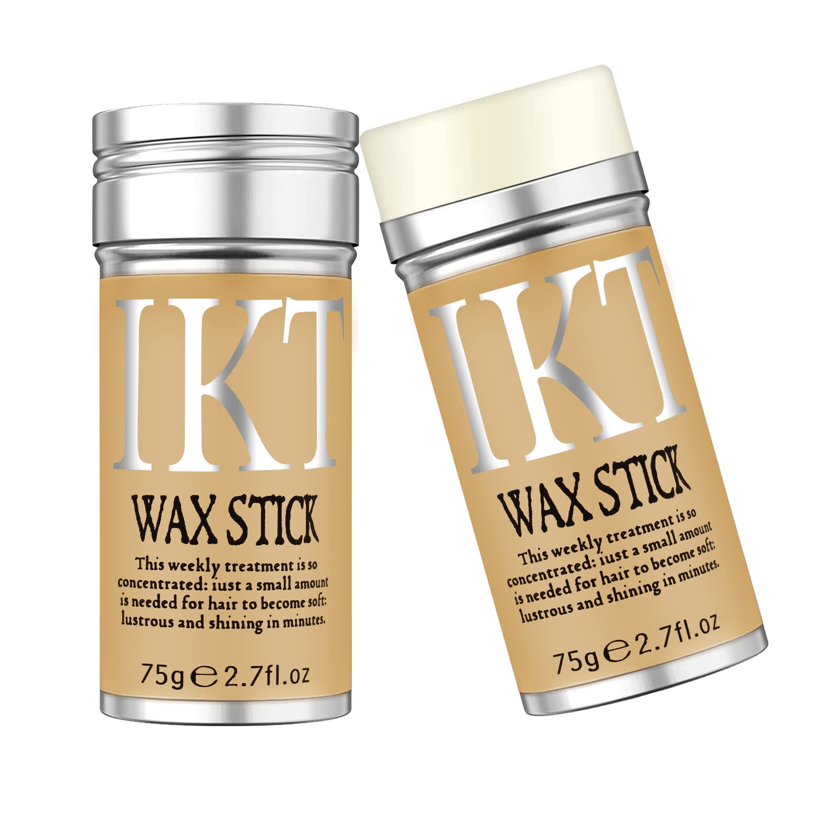 VOLLUCK Hair Wax Stick for Wigs, 2 PCS Edge Control Slick Stick Hair Pomade 2.7Oz Stick Non-greasy Styling Wax, Long Lasting, St