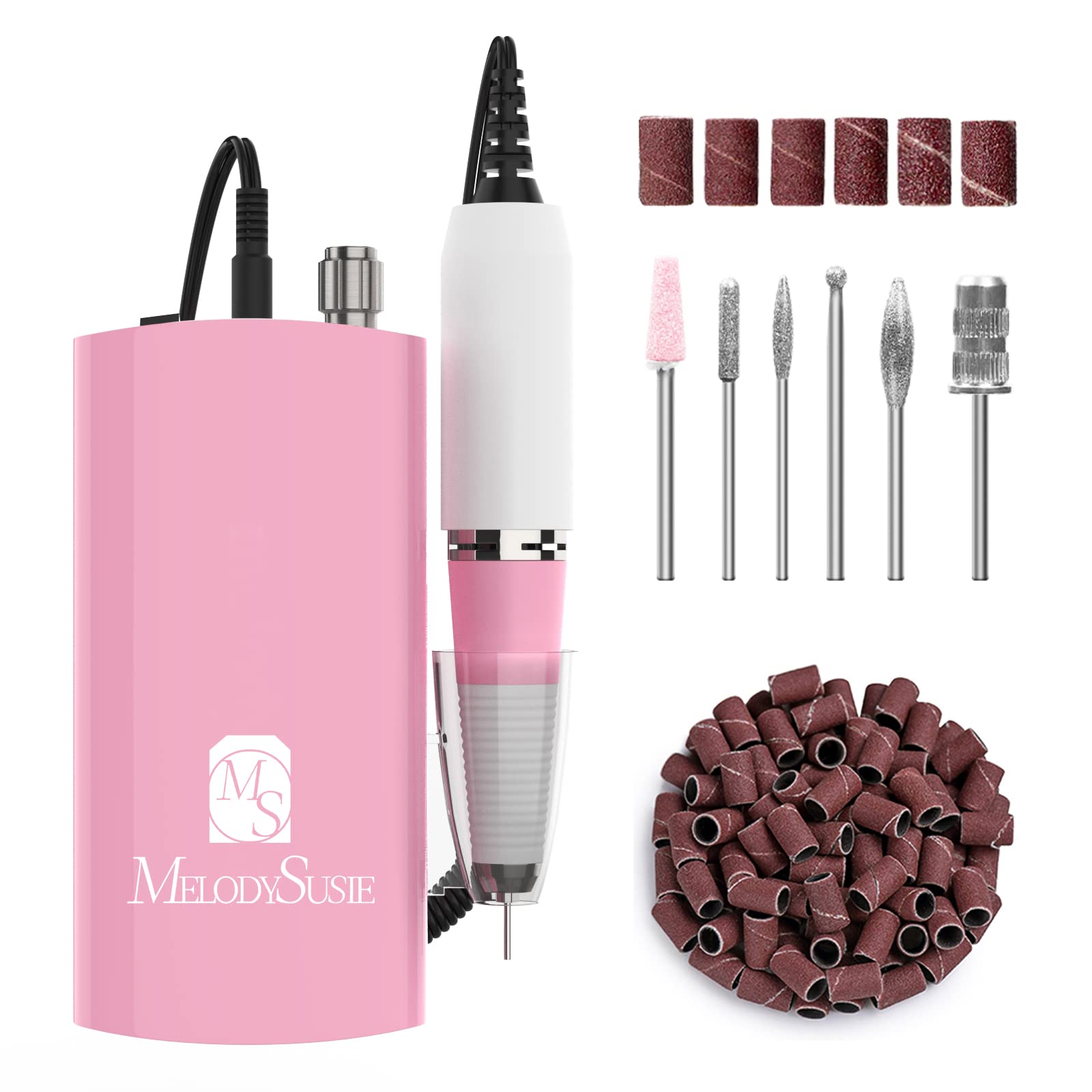MelodySusie Professional SC300I Electric Nail Drill, 30000 rpm Rechargeable Portable Nail Drills, Cordless Electric Nail File Ma