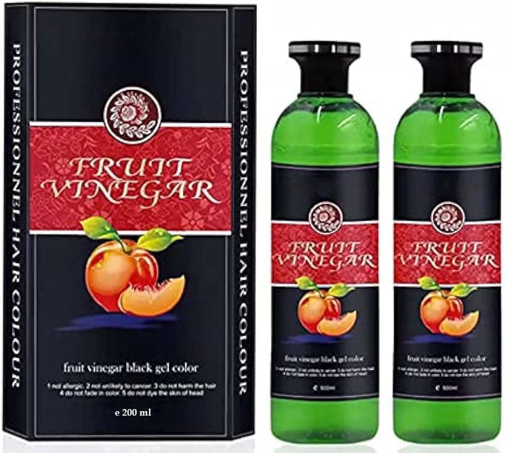 Fruit Vinegar Hair Dye Color For Both Men, Women, Natural & Ammonia Free Color Dye (Black, A/B 1000 Ml)