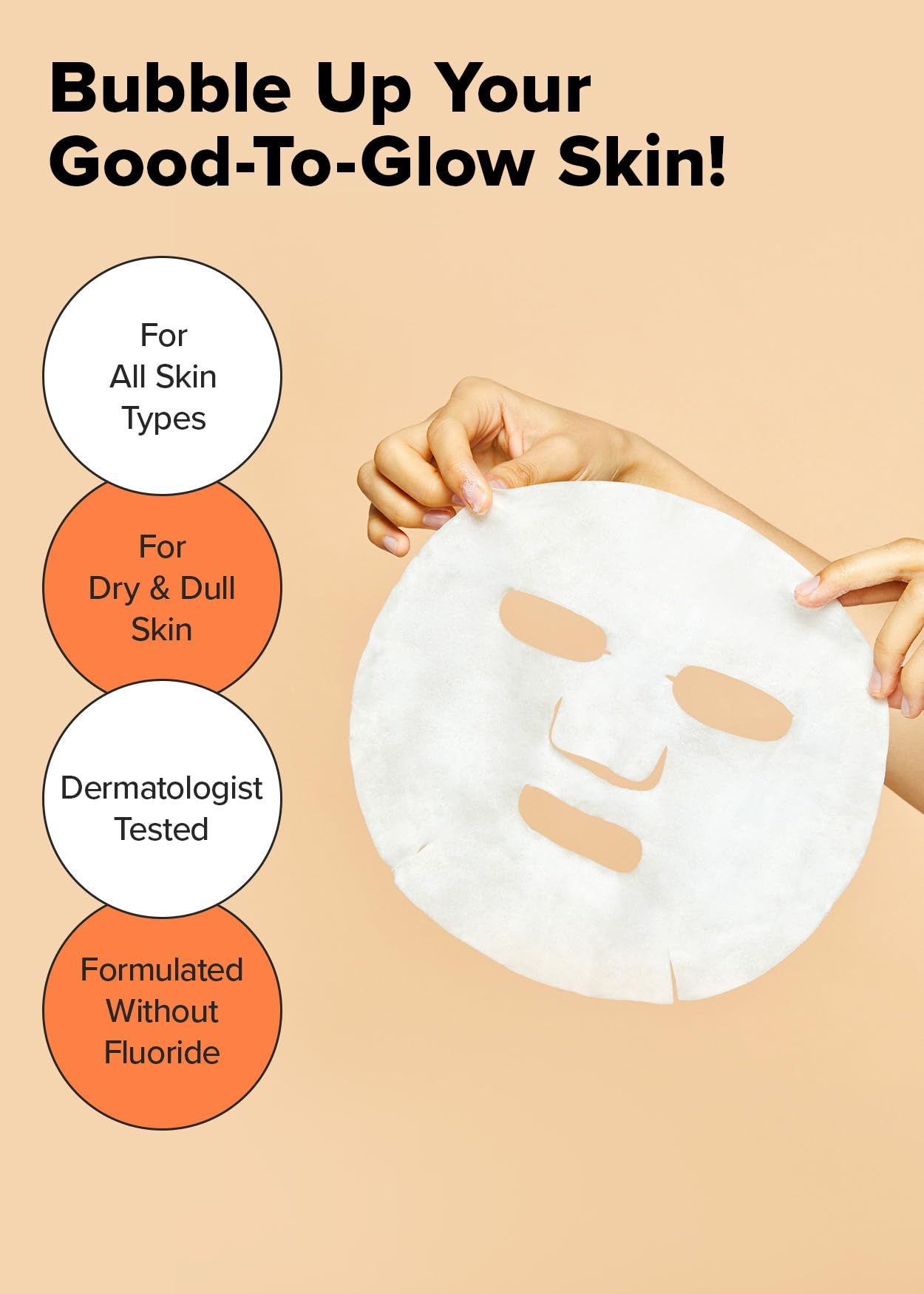 I Dew Care Sheet Mask Pack - Glow Up Bubbles | Bubble Facial Mask, With Vitamin And Niacinamide, Daily Skin Care, Brightening, I