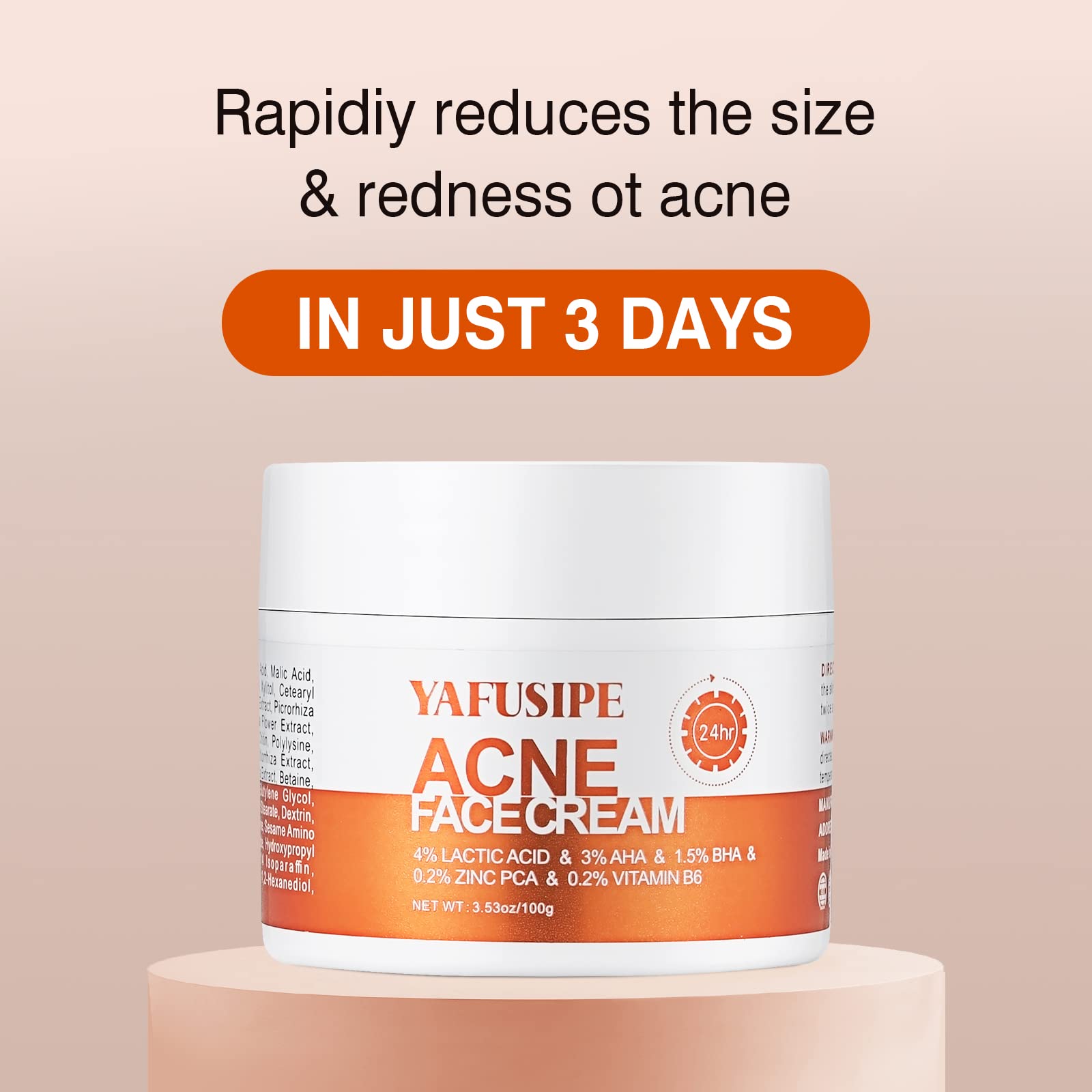 Acne Treatment for Face for Hormonal Cystic Stubborn Acne Cream for Sensitive Skin Teens Adults Women Men Spot Pimple Butt Contr