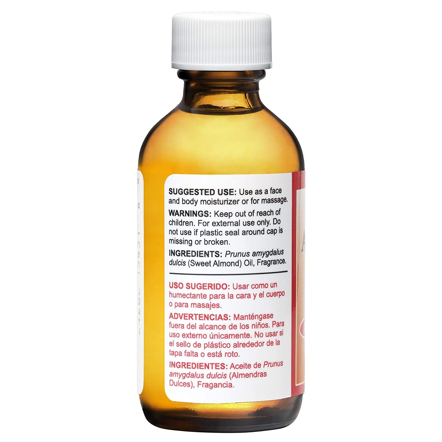 De La Cruz Sweet Almond Oil, Natural Hair and Skin Moisturizer, 3-Pack of 2 FL Oz Glass Bottles