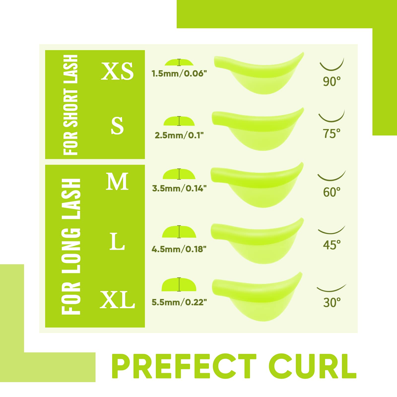 Silicone Curler Pad, PERMANIA 10Pcs/5sizes for Lash Perm Kit Reusable Soft C & D Curls Eyelash Lifting Rod Makeup Beauty Tool La