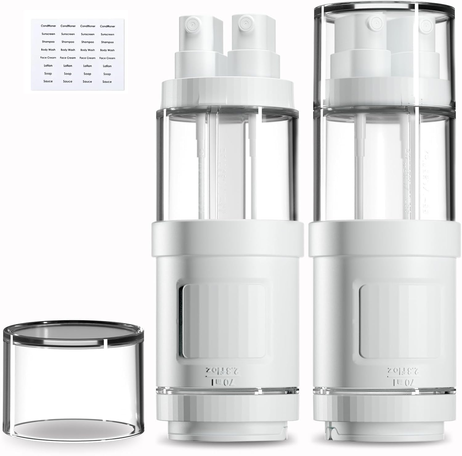 Lyrovo 4In1 Travel Essential Kit Spray Bottles & Pump Bottles Dispenser, Travel Containers For Toiletries, Refillable Travel A