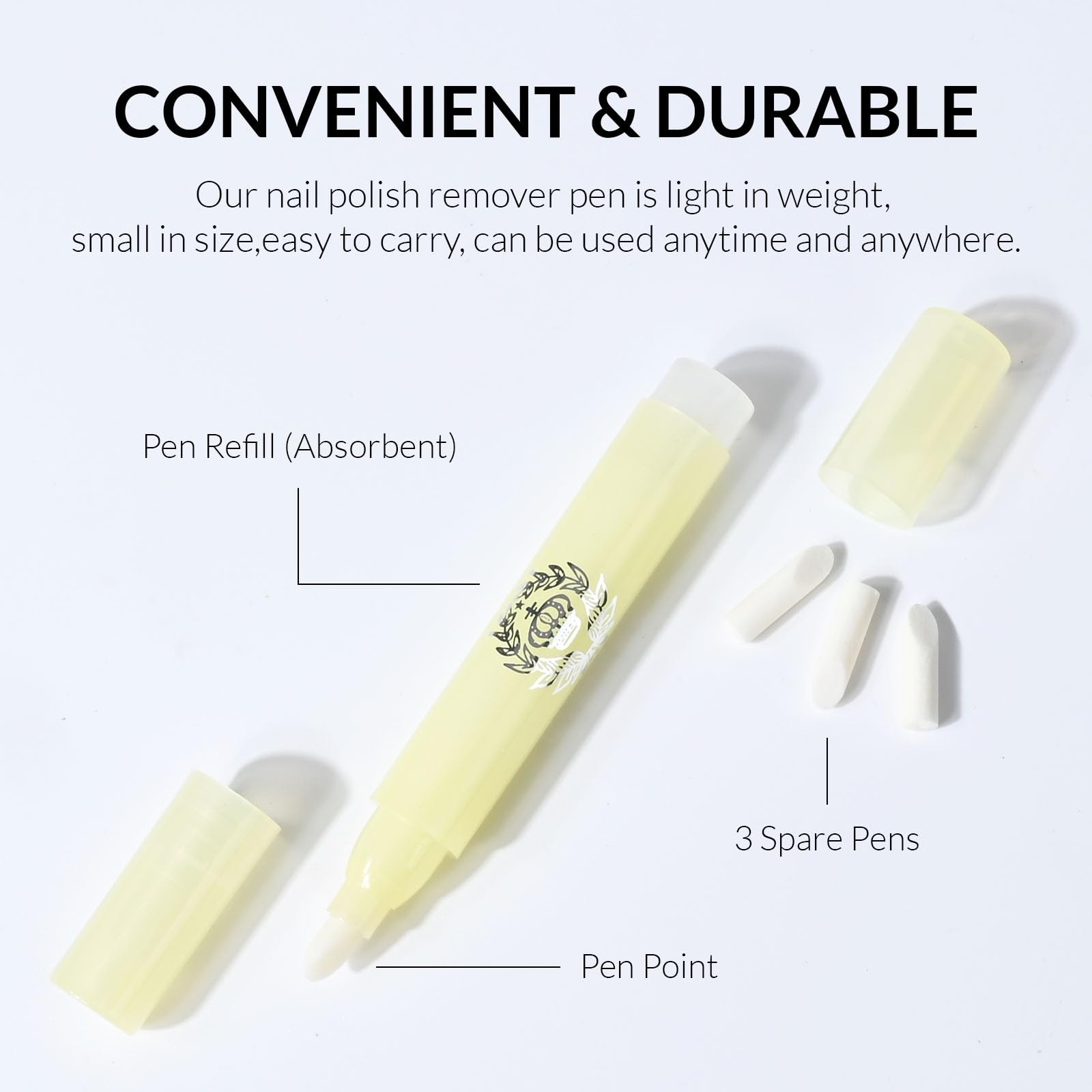 Ownest 4 Pcs Nail Polish Corrector Remover Pen, Nails Edge Cleaning Pen with Cotton Tip, Nail Art Correction Set, with 3 Cotton