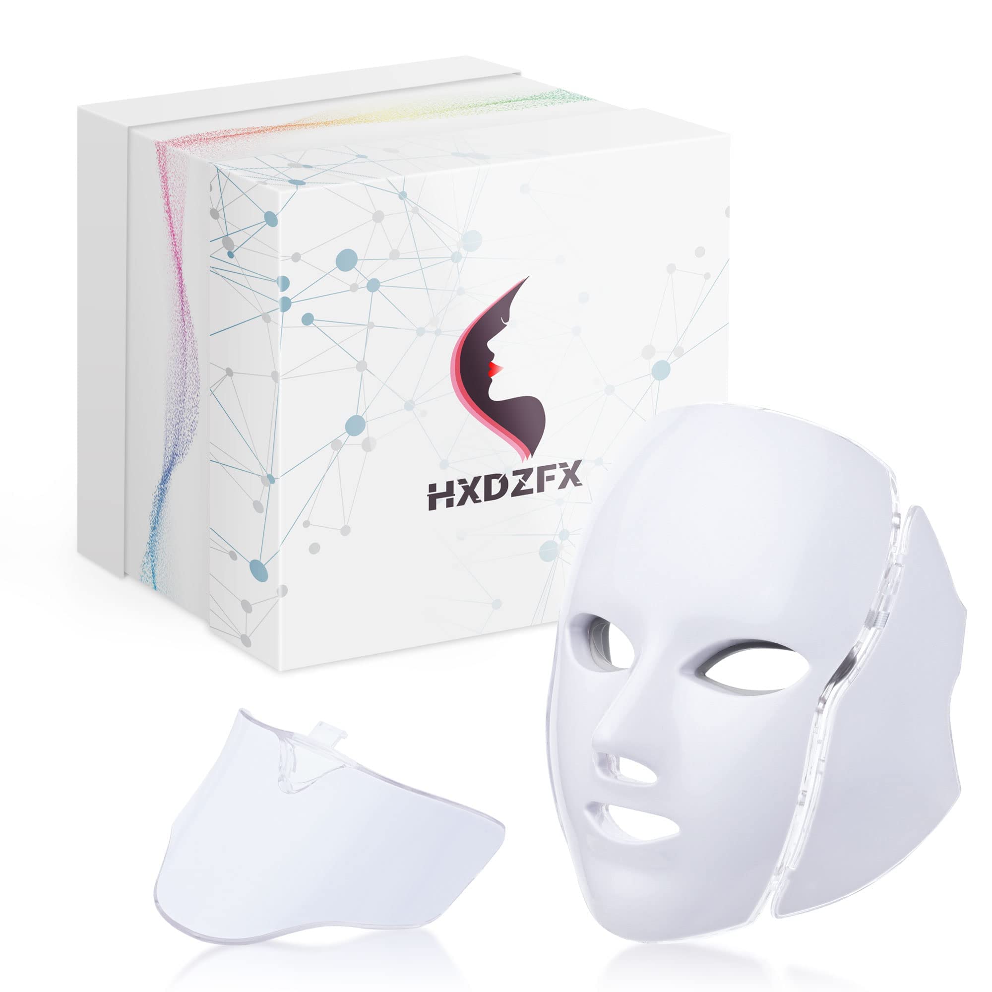 Led Face Mask Light Therapy, 7 Led Light Therapy Facial Skin Care Mask - Blue & Red Light for Acne Photon Mask - Skin Care Mask