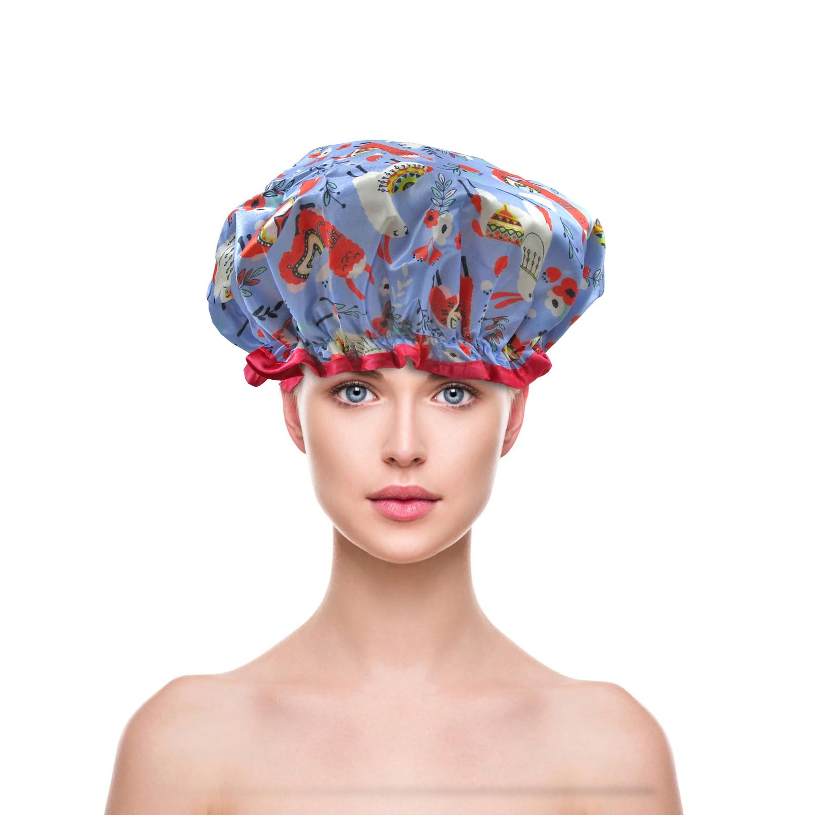 1 Pcs Waterproof Shower Cap For Women,Hair Treatment Bath Cap For Girls Spa Home Use,Travel And Hair Salon
