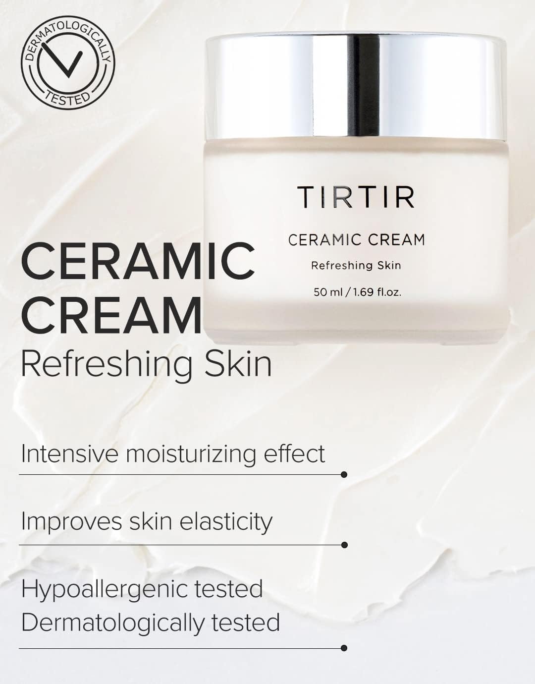 Tirtir Natural Ceramide Cream Moisturizer For Hydrated, Glowing Skin - Shea Butter, Centella Asiatica Extract - Nourishing, Idea