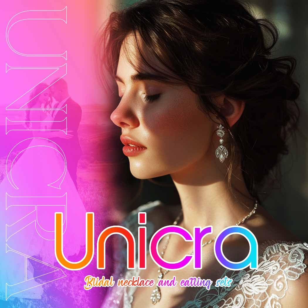 Unicra Bridal Wedding Jewelry Set Silver Rhinestone Necklace Earrings Sets Formal Costume Jewelry for Women and Brides (A-Silver