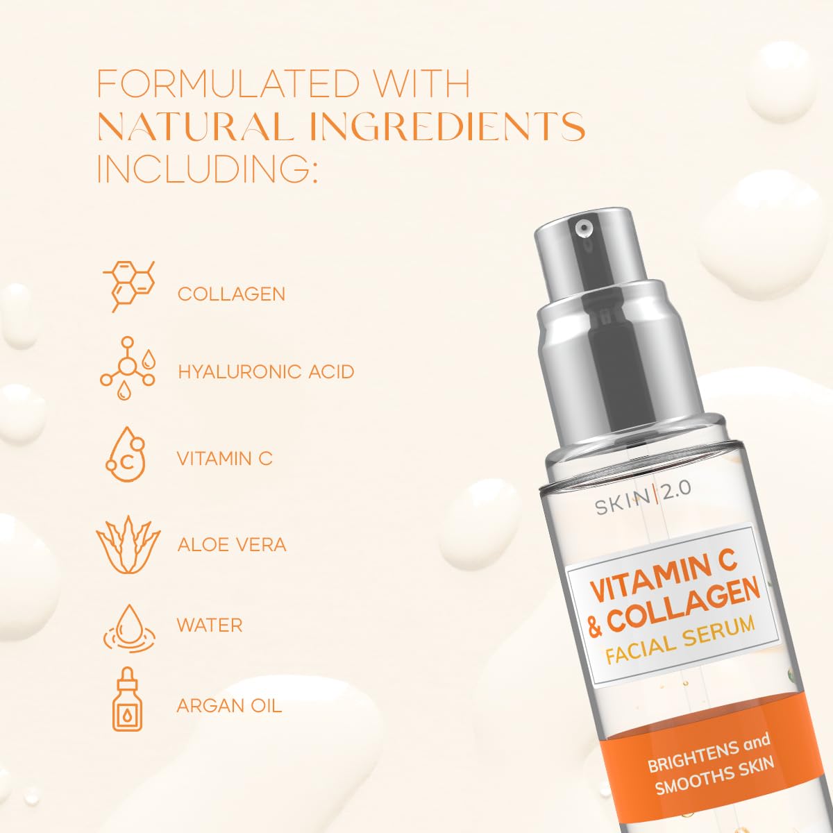 Vitamin C & Collagen Serum & Day Cream Value Set - Dermatologist Tested Korean Skin Care For Dark Spots & Brightening - Anti Agi
