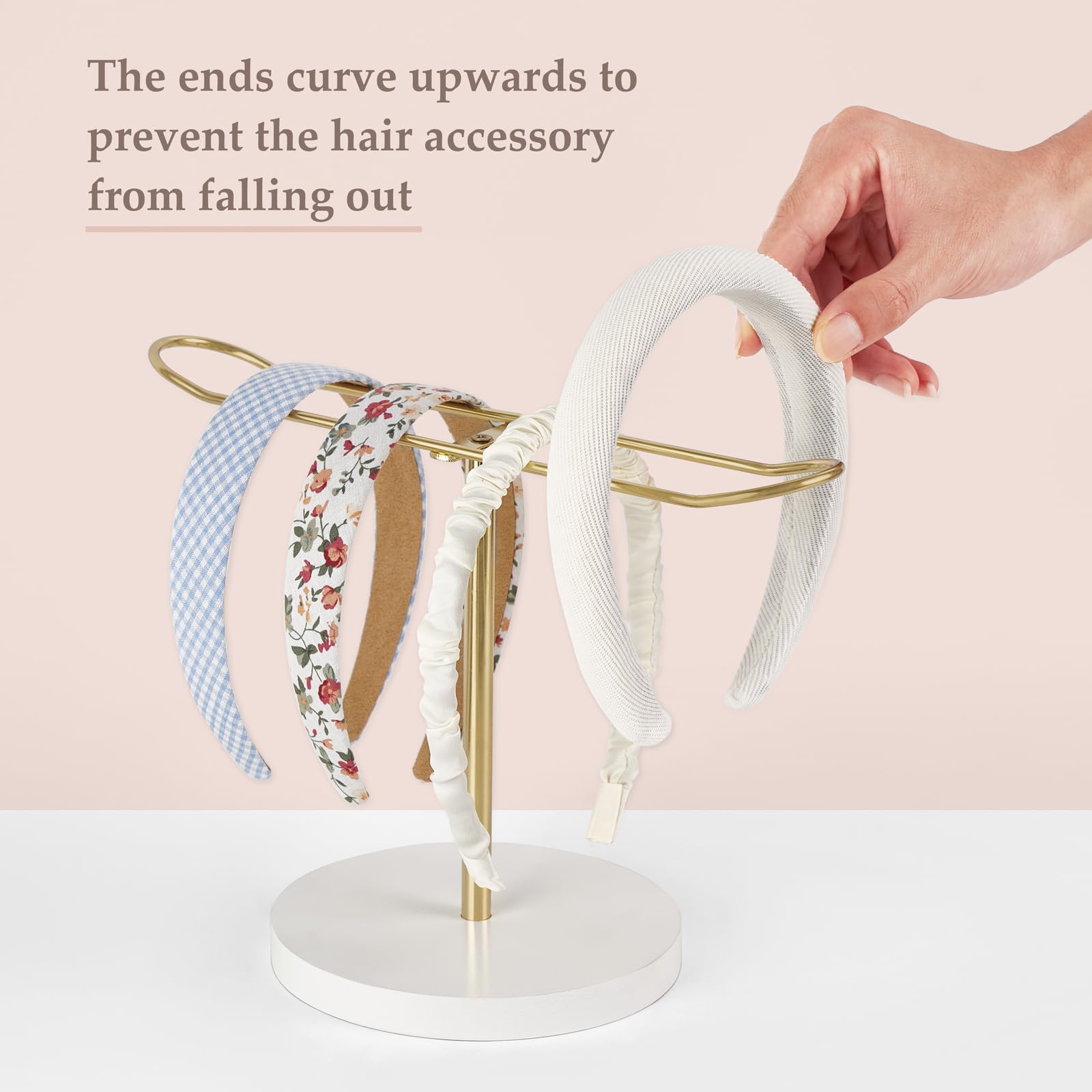Dahey Headband Holder Metal Headband Organizer Hair Hoop Display Stand, Hair Accessories Organizer Storage Hair Ropes Bracelets
