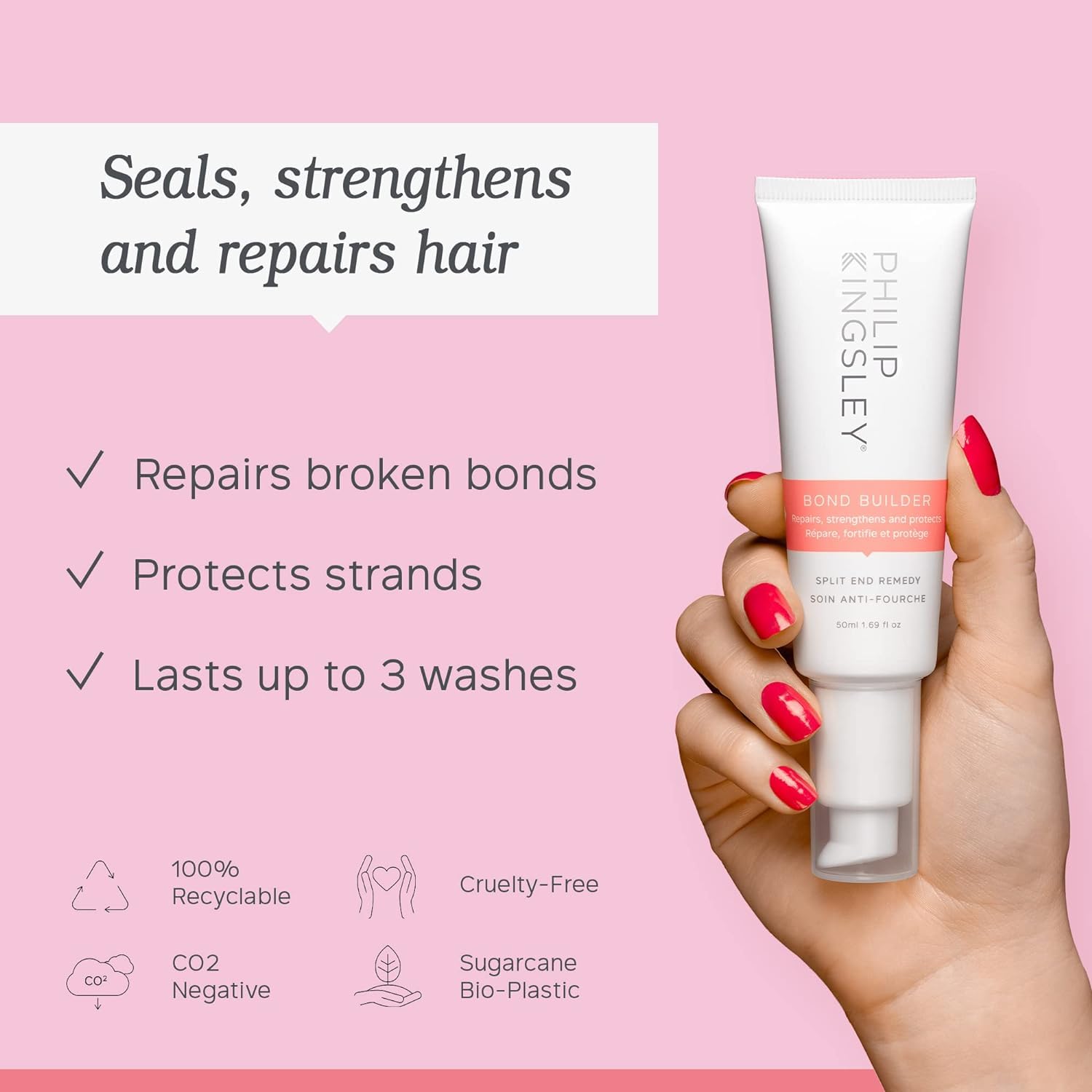 PHILIP KINGSLEY | Bond Builder Split End Remedy | Repairs and Seals Split Ends | Treatment for Damaged Hair | Protects and Stren