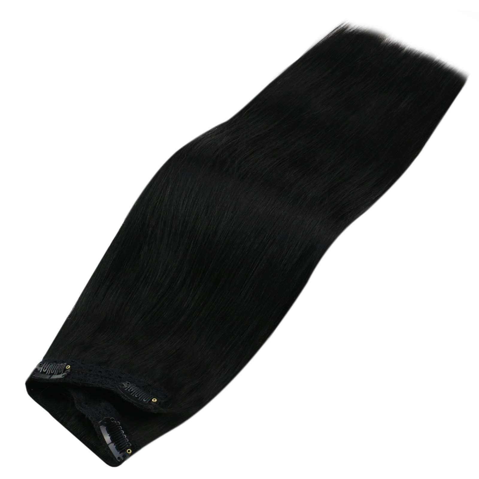 Sunny Black Clip In Hair Extensions Human Hair Jet Black Real Human Hair Clip In Extensions For Women Clip In Black Hair Extensi