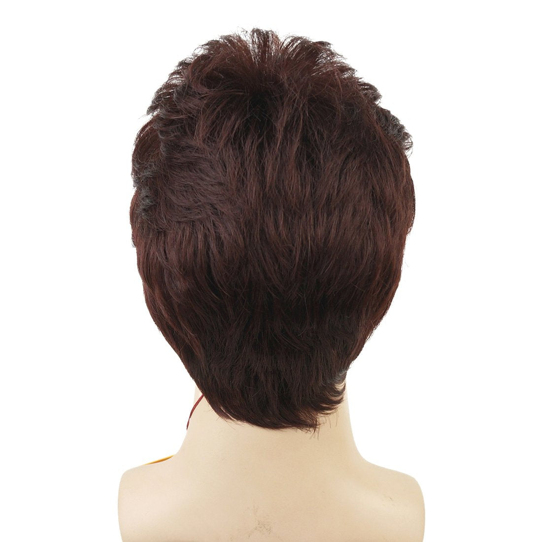 Lydell Men Wig Natural Short Straight Hair Synthetic Full Wigs (33 Dark Auburn)