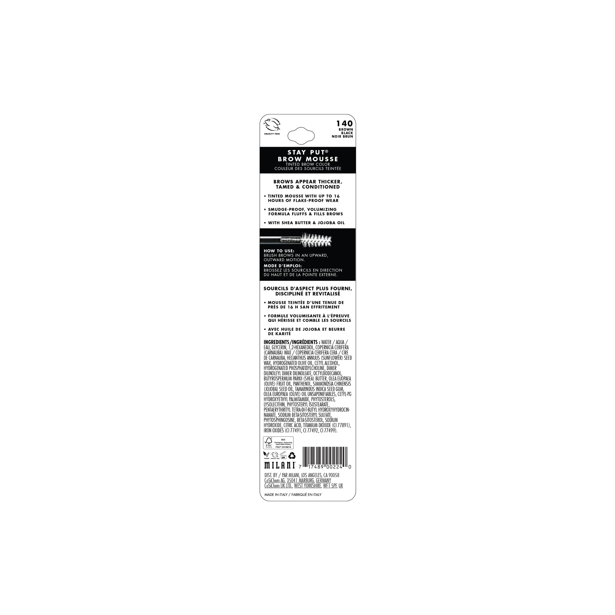 Stay Put Tinted Brow Mousse - Brown Black