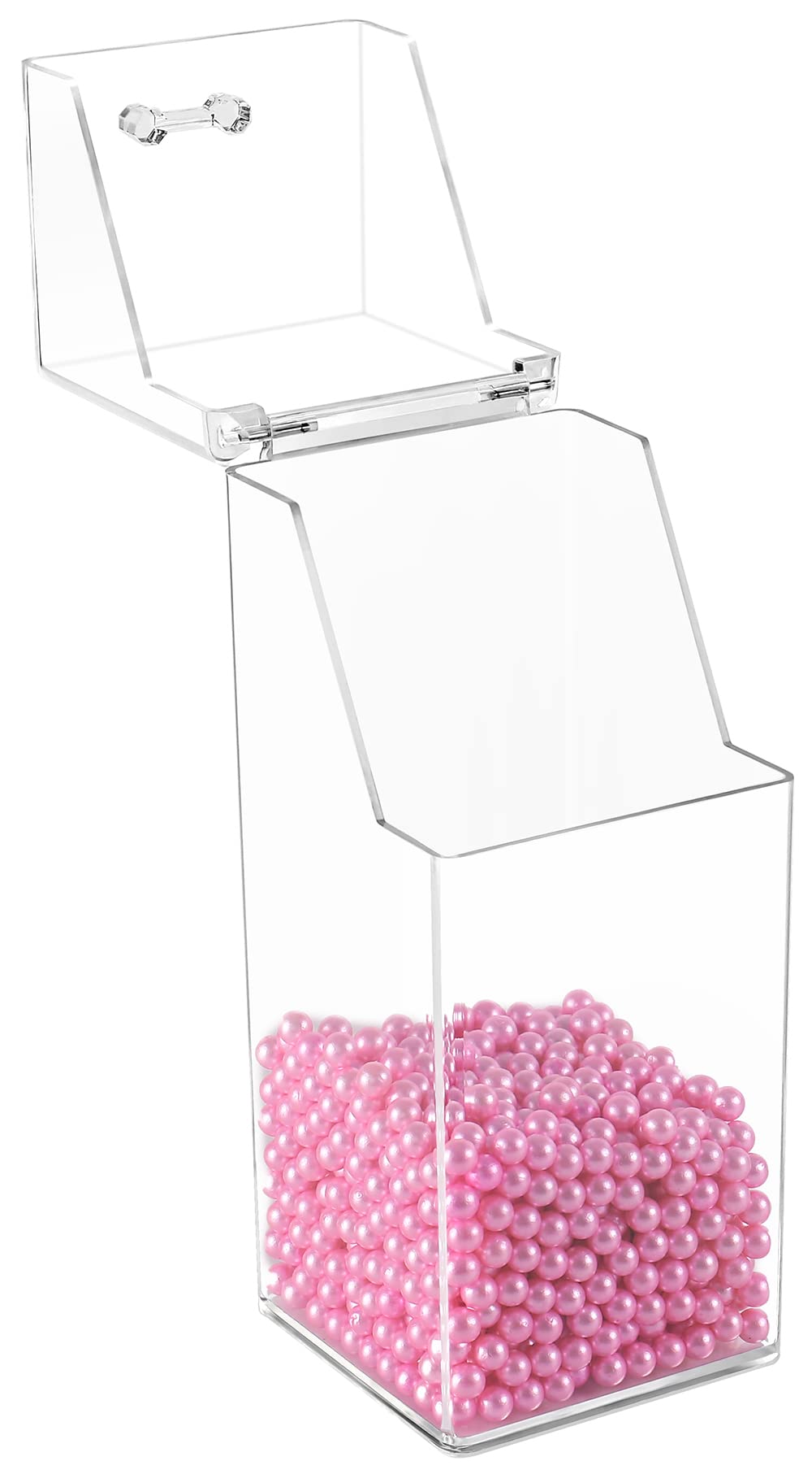 Sooyee Makeup Brush Holder,Makeup Brush Organizer With 8Mm Pink Pearls,Dustproof Makeup Brush Holder With Lid