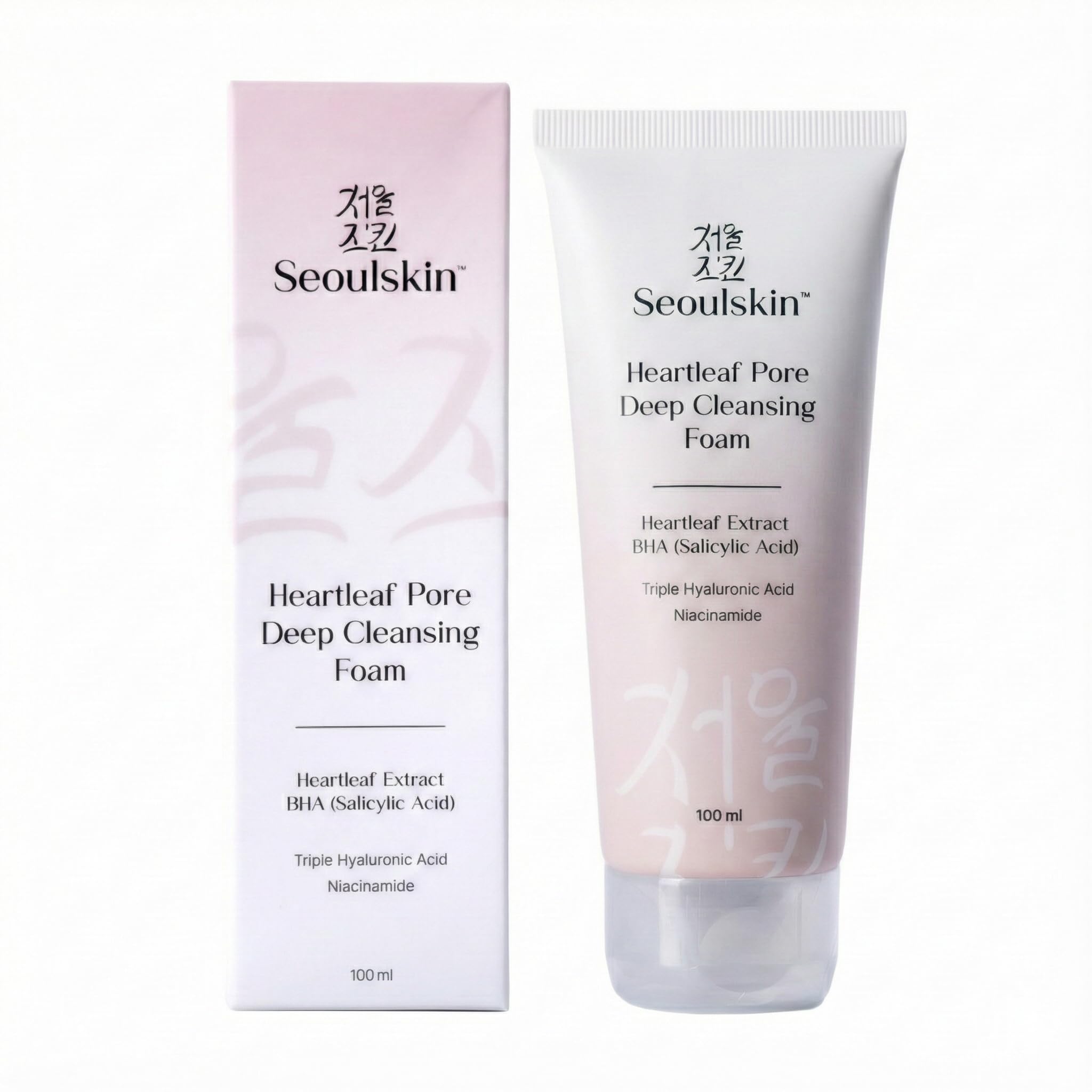 Seoulskin Heartleaf Pore Deep Cleansing Foam | Face Wash For Men And Women | Gentle Daily Face Cleanser With Bha, Niacinamide & 