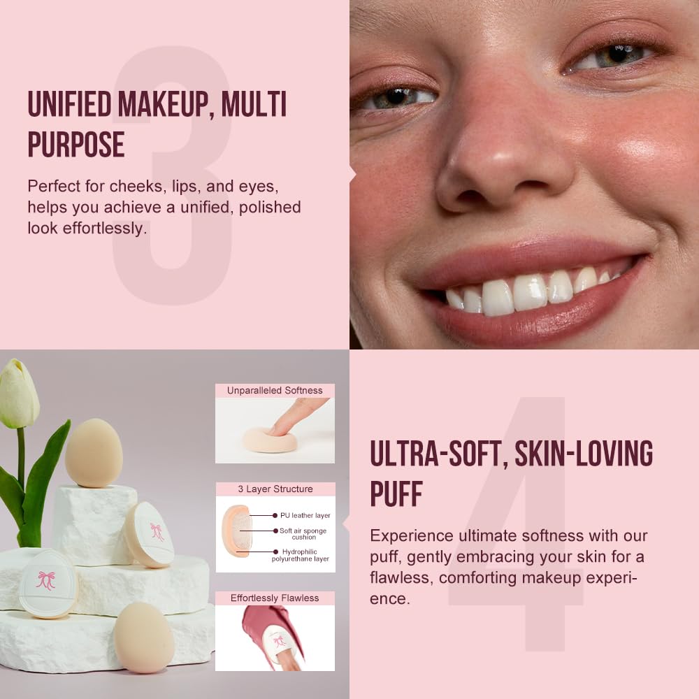 Multi-Use Makeup Cream Blush Stick, Unidollss 3-In-1 Buildable Contour Bronzer Blush Stick, Hydrating Formula, All Day Wear, Eas