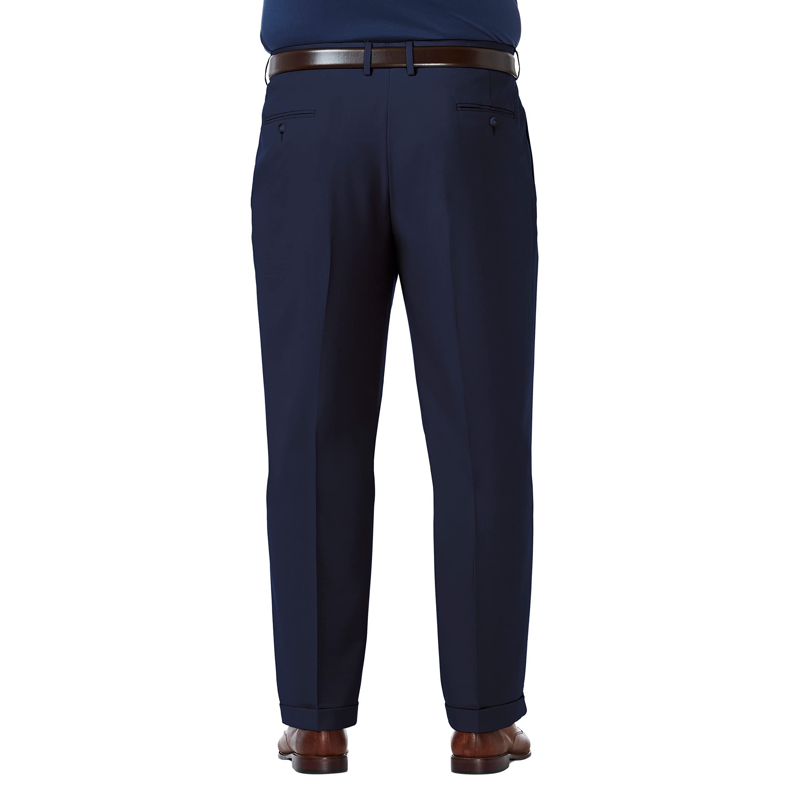 Haggar Mens Premium comfort classic Fit Pleat Front Pant Reg and Big  Tall Sizes, Blue BT, 54W x 34L