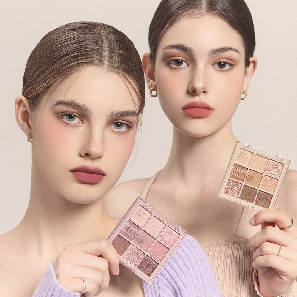 dasique Shadow Palette #15 Beige Knit l Vegan, Cruelty-Free l 9 Blendable Shades in Smooth Matte and Shimmer Finishes with Gorge
