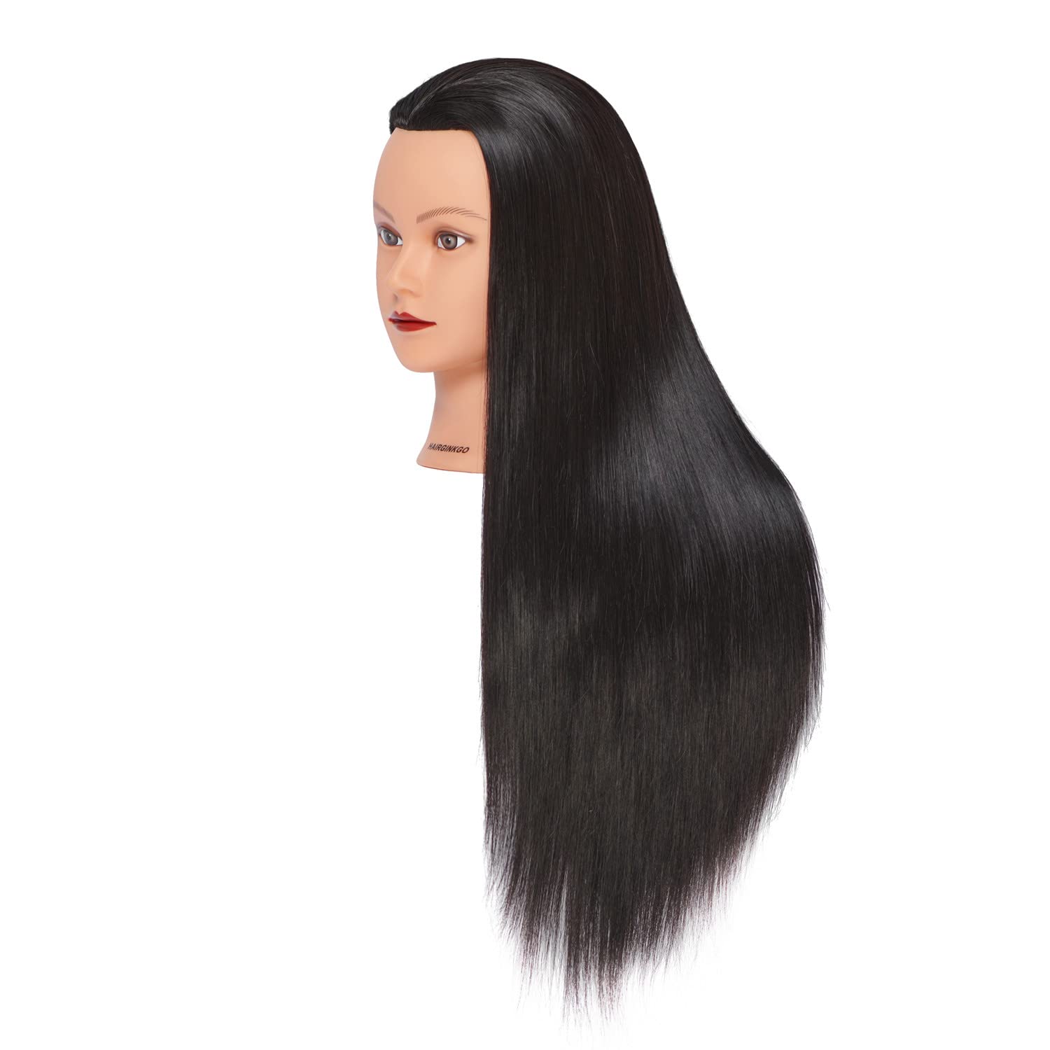 Hairginkgo Mannequin Head 26''-28'' Super Long Synthetic Fiber Hair Manikin Head Styling Hairdresser Training Head Cosmetology D