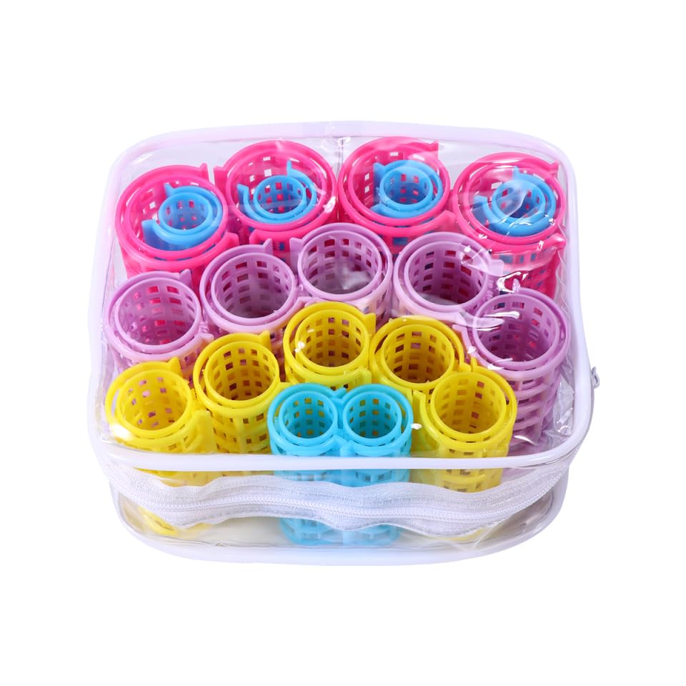 Beaupretty 20 Pcs Self Grip Plastic Hair Rollers  No Heat Curlers for Voluminous Hairstyles