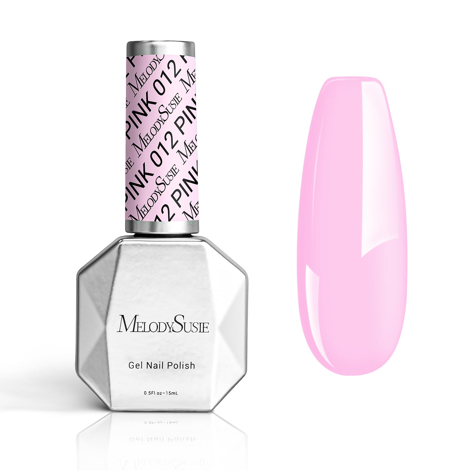 MelodySusie Thick Pink Gel Nail Polish,0.5 Fl Oz Milky Pink Macaron Nails Soak Off UV LED Creamy Pink Funny Bunny Gel Polish Gif