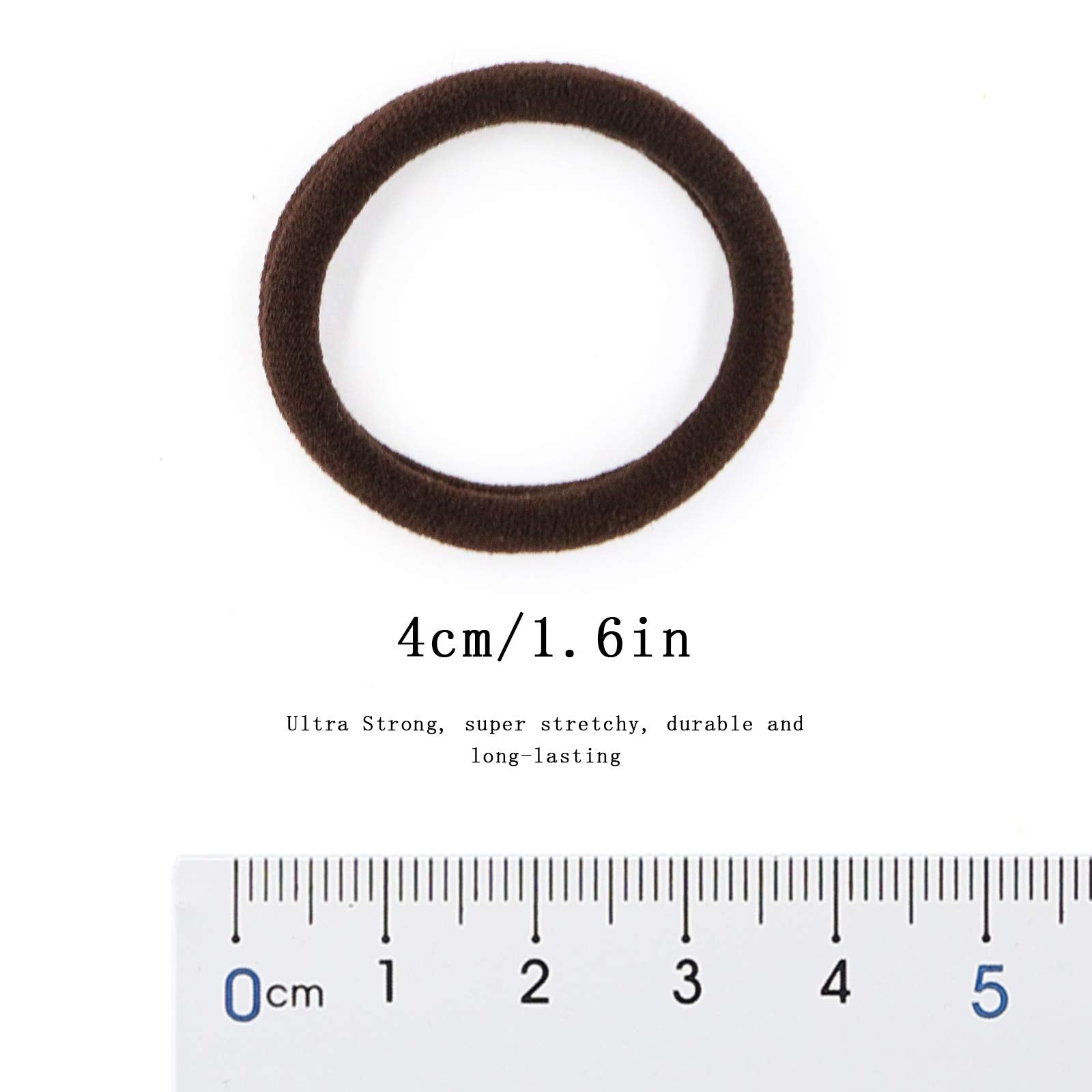 Hoyols 1.6 Inch Soft & Stretch Cotton Hair Ties Large Hair Bands Nylon Fabric Ponytail Holder For Thick Heavy Curly Hair, No Sli