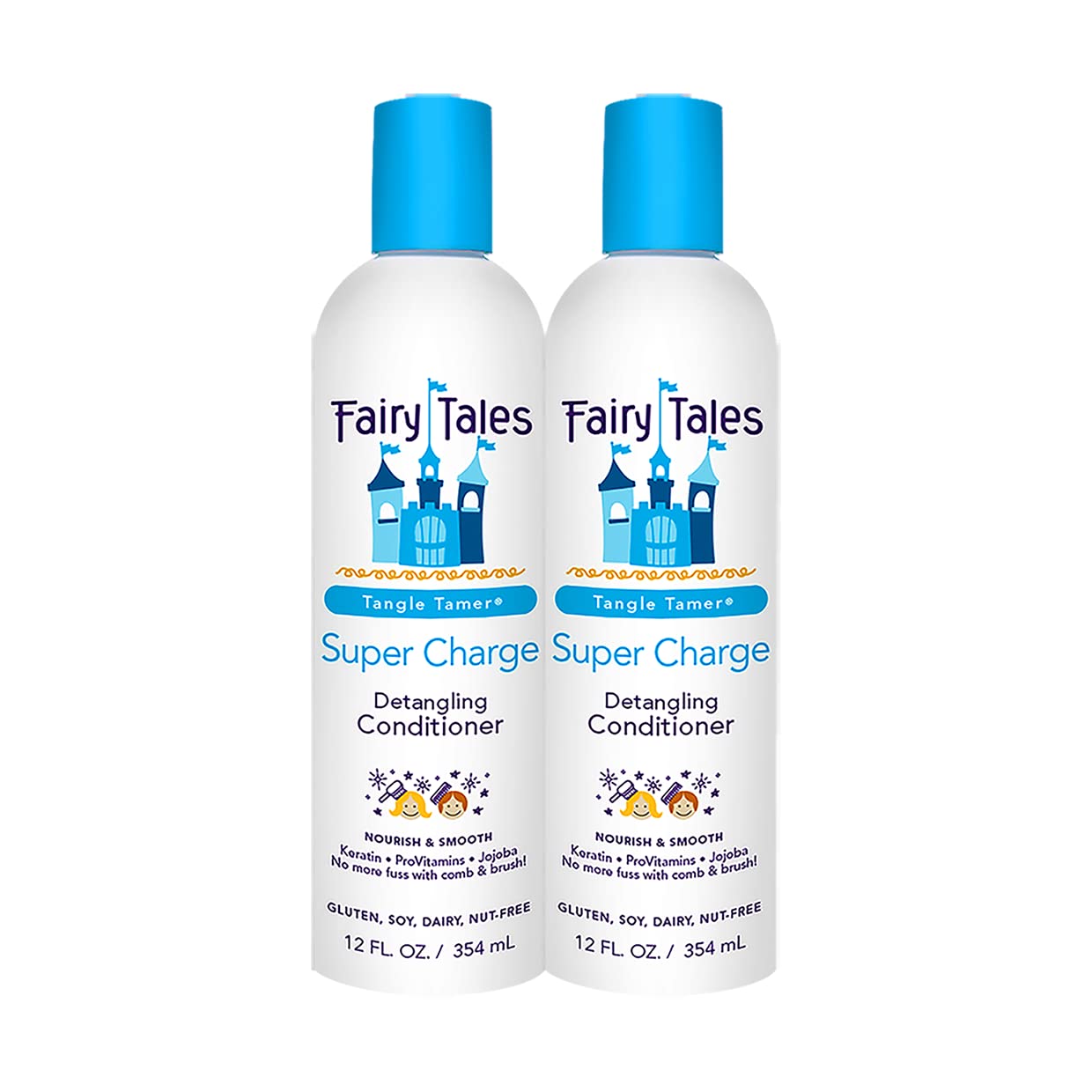 Fairy Tales Tangle Tamer Super Charge - Detangling Conditioner for Kids - Paraben Free, Sulfate Free, Gluten Free, Nut Free- 12 