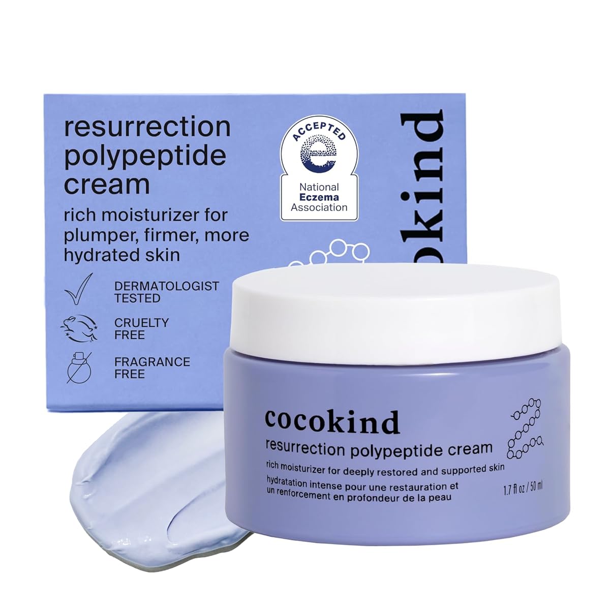 Cocokind Resurrection Polypeptide Cream, Hydrating Face Moisturizer with Peptides and Squalane, Anti Aging Skin Barrier Repair C