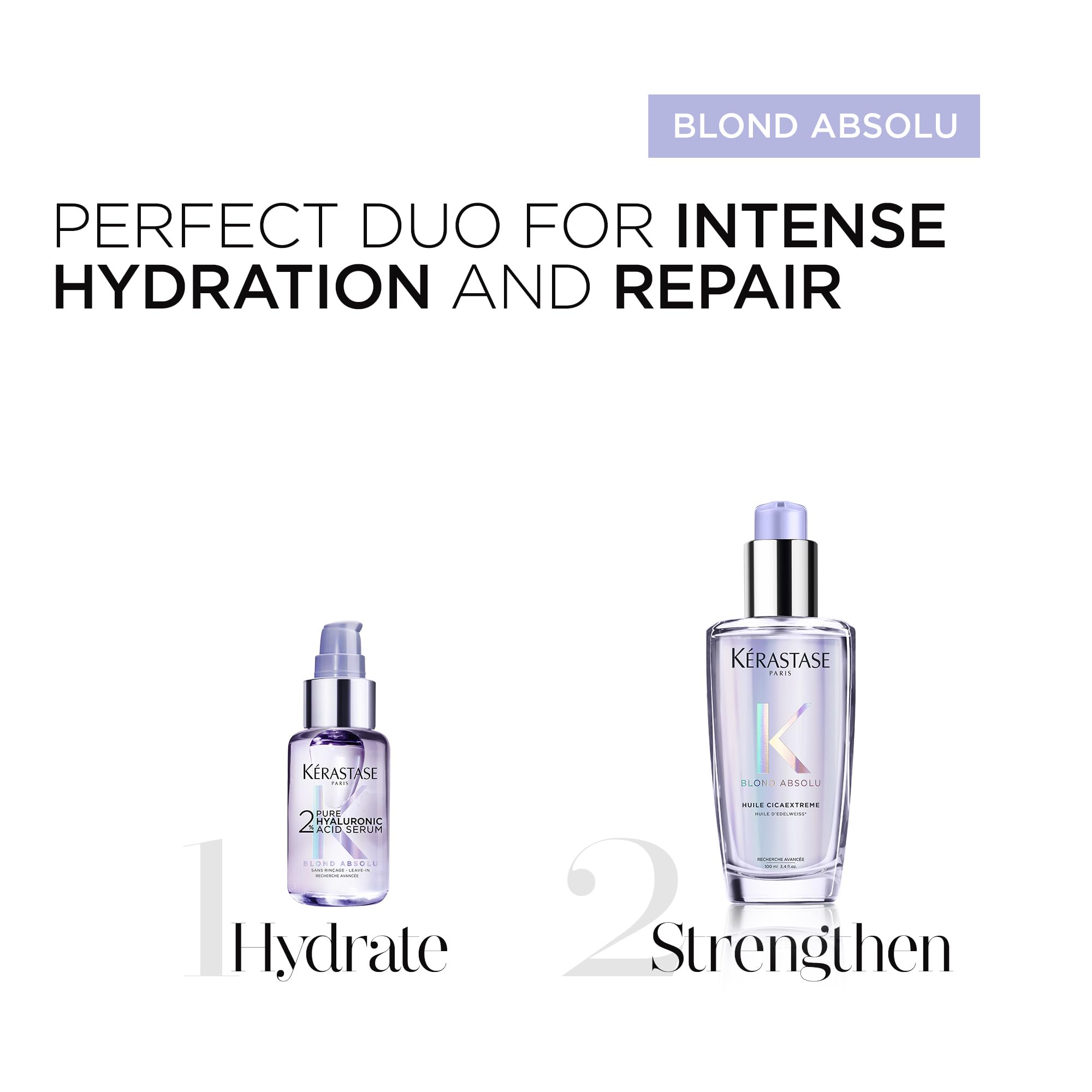 KERASTASE Blond Absolu Hyaluronic Acid Hair Serum  Repairs Damaged Hair & Soothes Scalp  Instantly Hydrates & Adds Shine  2% Hya