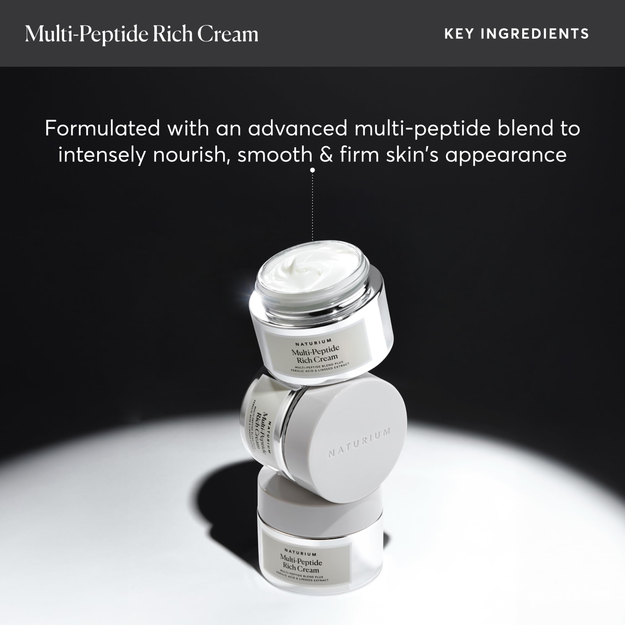 Naturium Multi-Peptide Rich Cream, Hydrating & Nourishing To Help Appearance Of Fine Lines & Wrinkles, Vegan & Cruelty-Free, 1.7