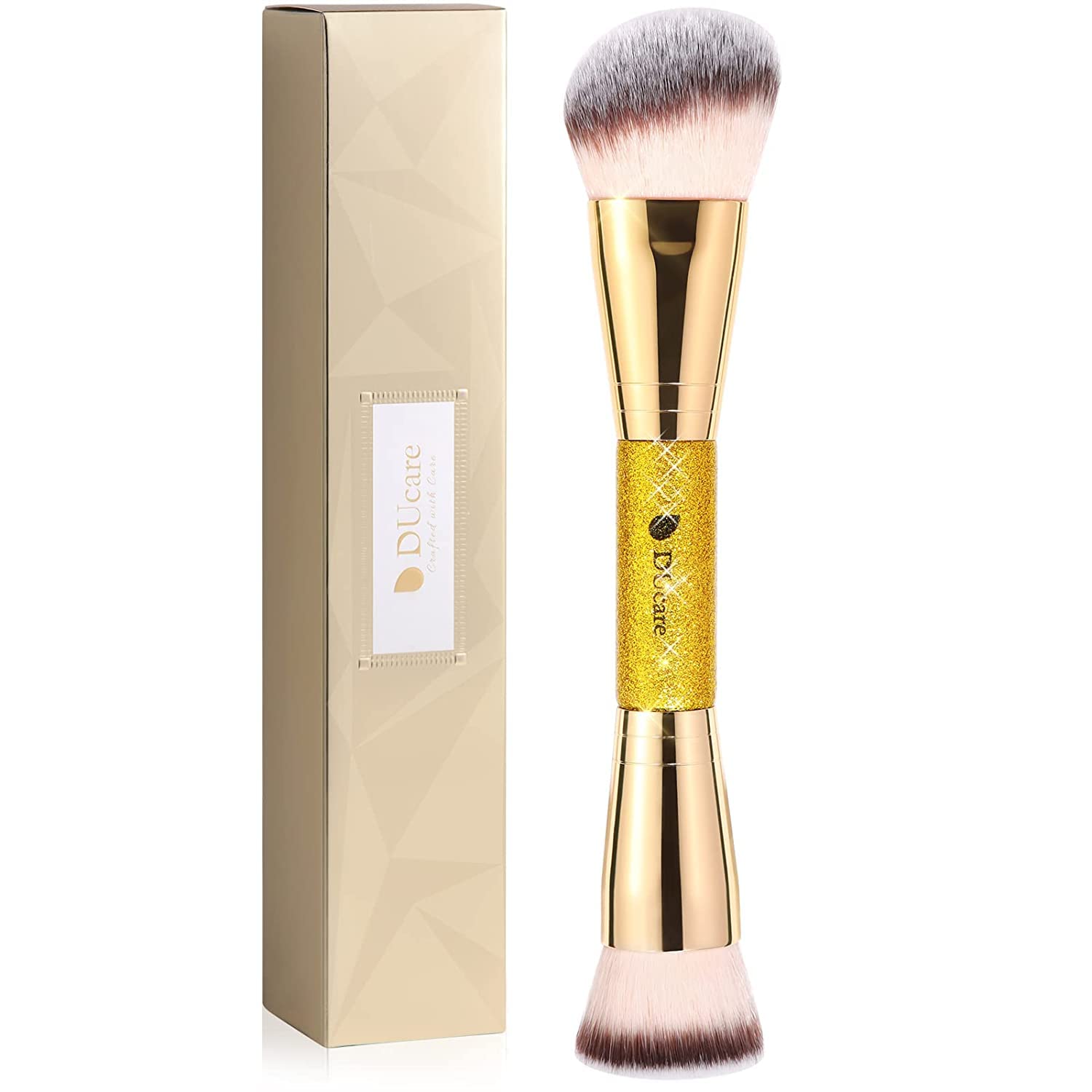 Ducare Foundation Brush Contour Bronzer Makeup Brush Double Ended Self Tanner Brush Sculpting Brush For Blending Liquid Powder C