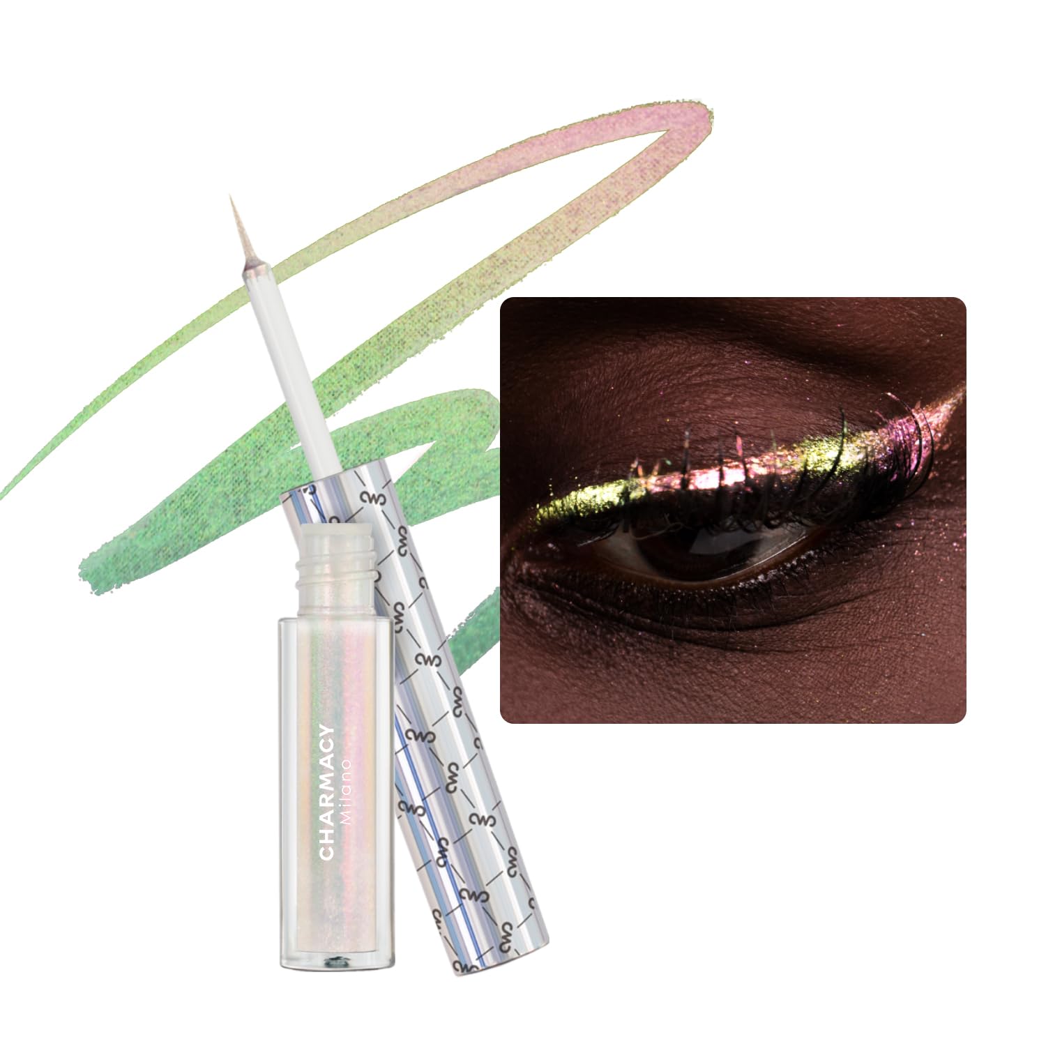 Charmacy Multichrome Liquid Eyeliner, Glitter Chameleon Liquid Eyeshadow Eyeliner Makeup,High Pigmented With Waterproof &Smudge
