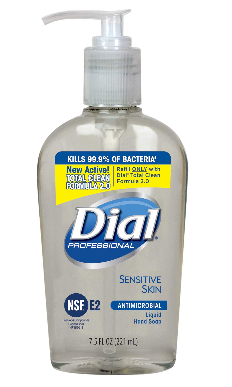 Dial Professional Sensitive Skin Antibacterial Liquid Hand Soap, 7.5 Oz Pump Bottle (Pack Of 12)