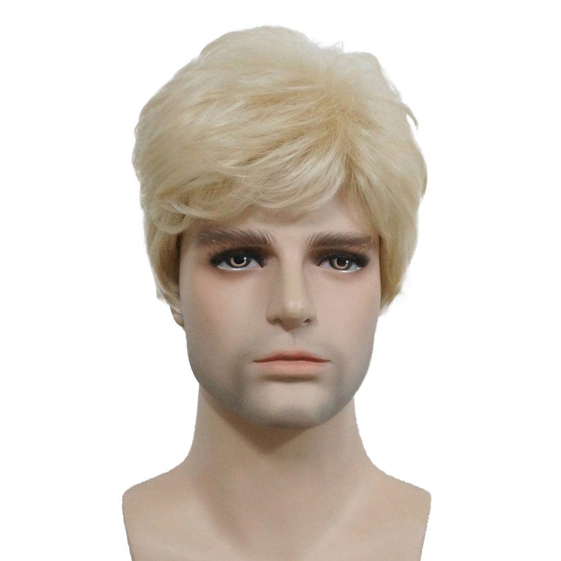 Lydell Men Wig Natural Short Straight Hair Synthetic Full Wigs (613 Light Blonde)