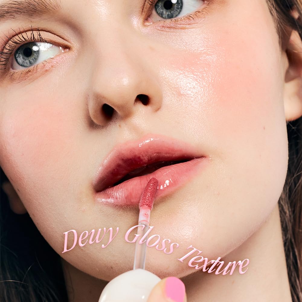 dasique Pure Water Lip Gloss #08 Creamy Pink 0.09 oz | Variety of Colors | Dewy Gloss | Buildable Gloss Tesxture | Non-Sticky |