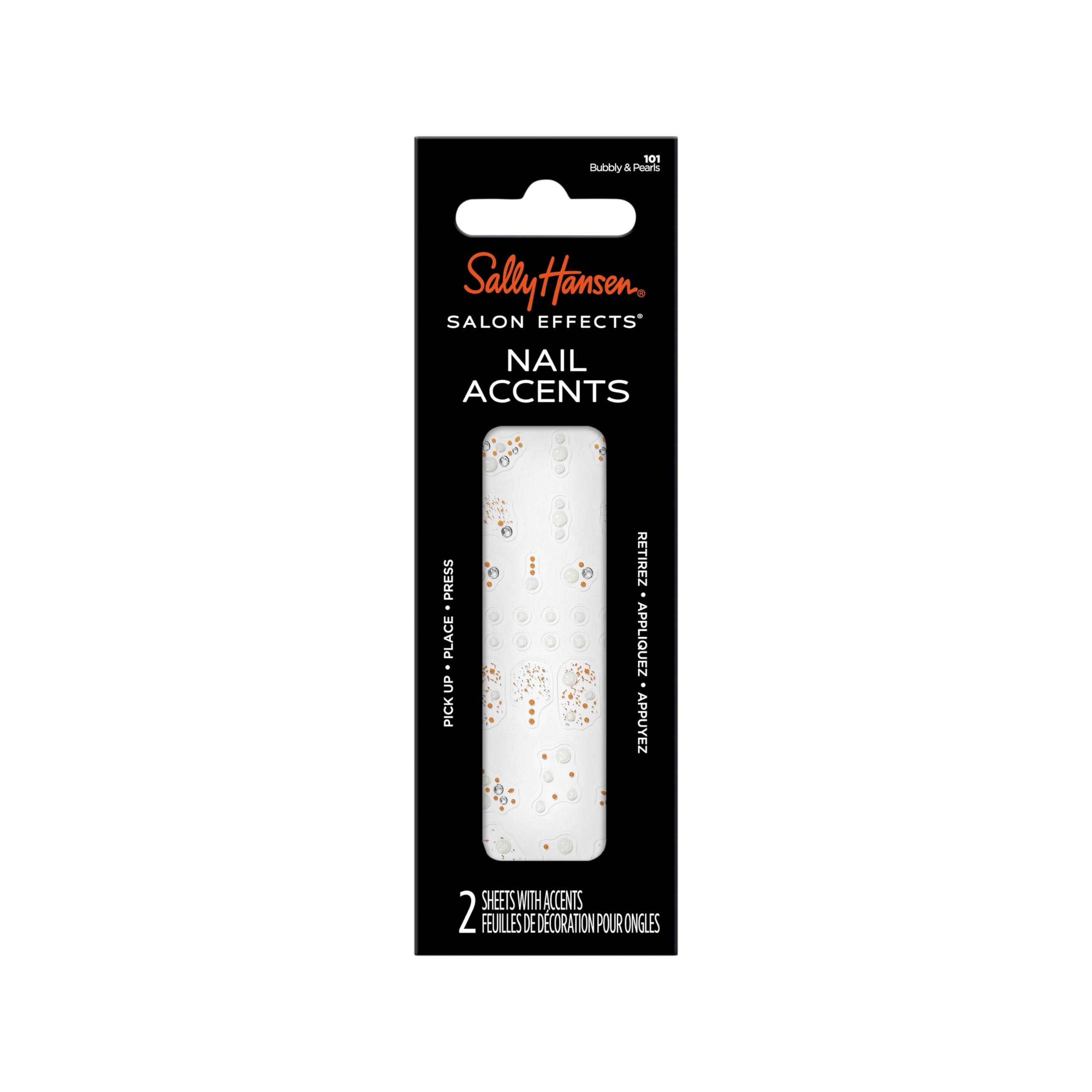 Sally Hansen Salon Effects Nail Accents, Bubbly & Pearls, Nail Art Decals, Easy To Use, No Commitment, Use On Nail Polish Or Bar