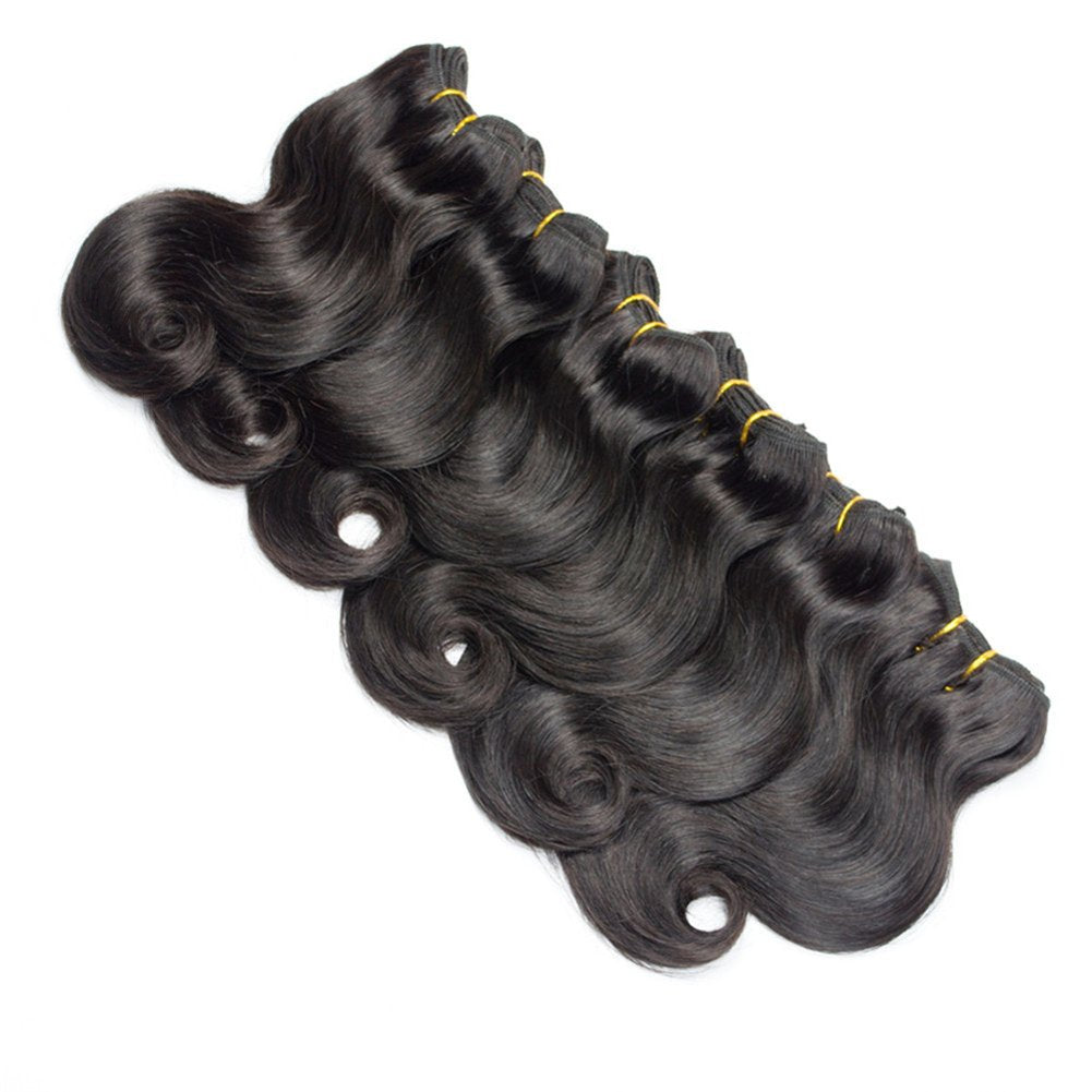 6Bundles Brazilian Body Wave Virgin Hair Extension Human Hair Bundles 8''Short Human Hair Virgin Brazilian Hair Weaves 50G/Pcs H