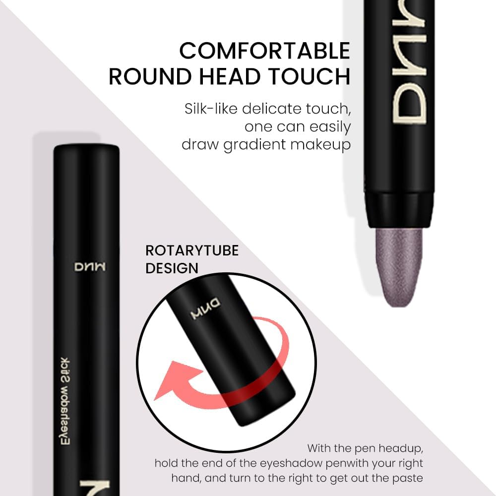 Evpct 2Pcs Cream Eyeshadow Sticks Set For Eyes Waterproof, Smoky Amethystshimmer Matte Eye Shadow Stick Pencil Pen Bulk Sombras